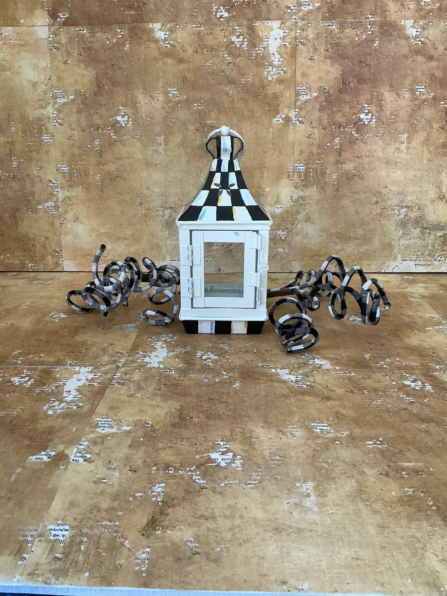 Black and White Checkered Lantern