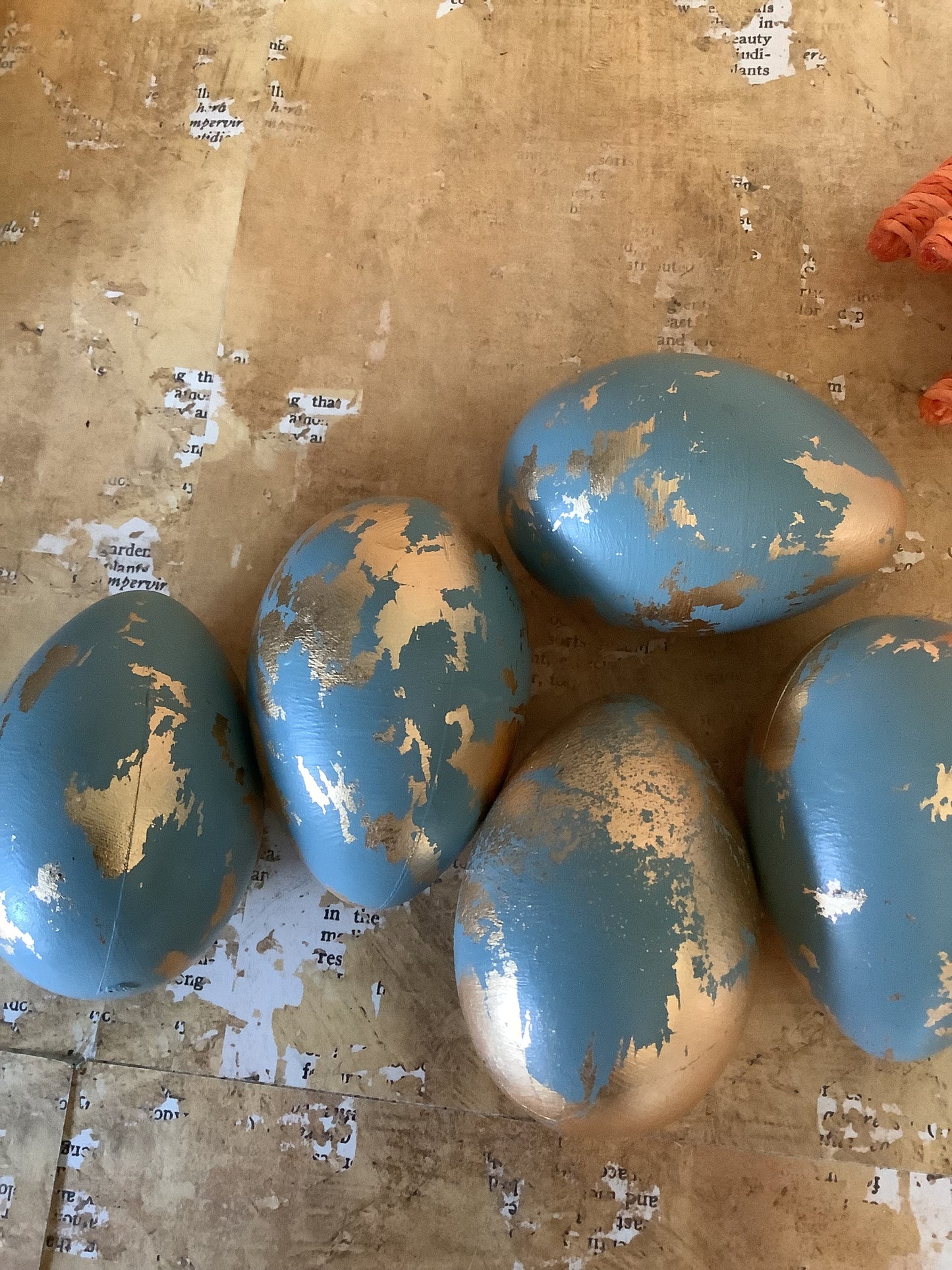 Hand Painted Eggs with Gold Leaf