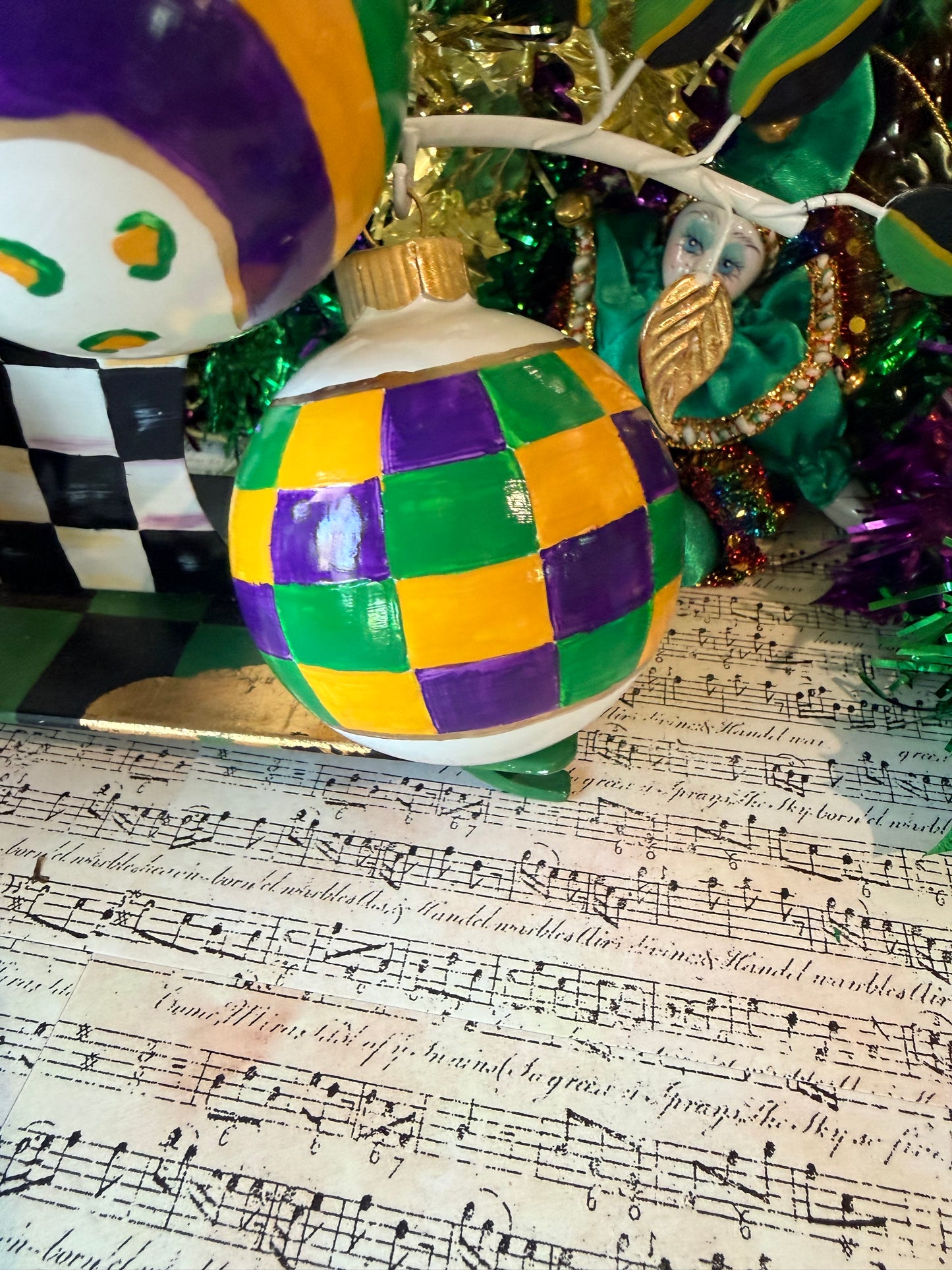 Mardi Gras Hand Painted Ornaments