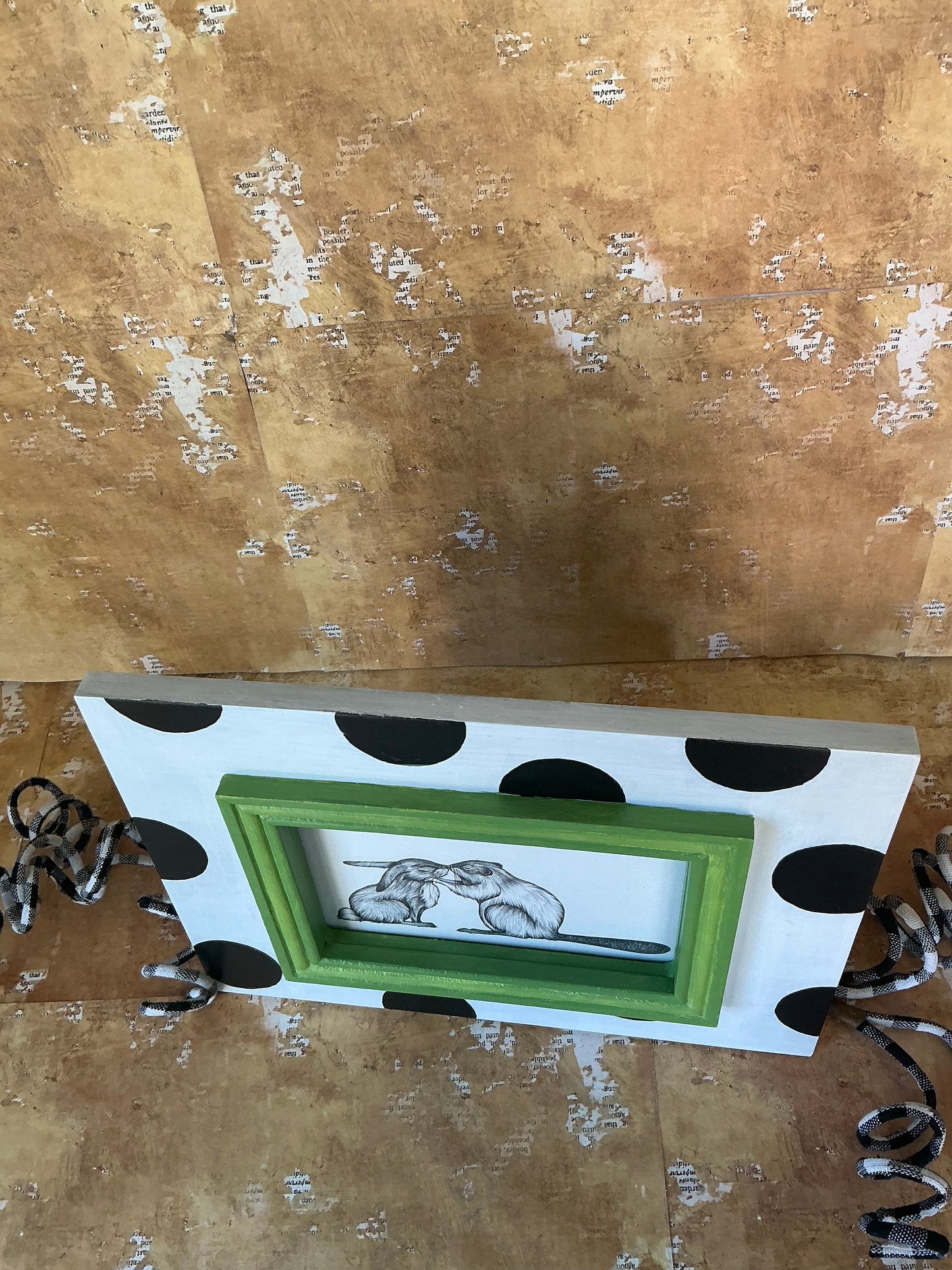 Polka Dot Frame with Green Trim