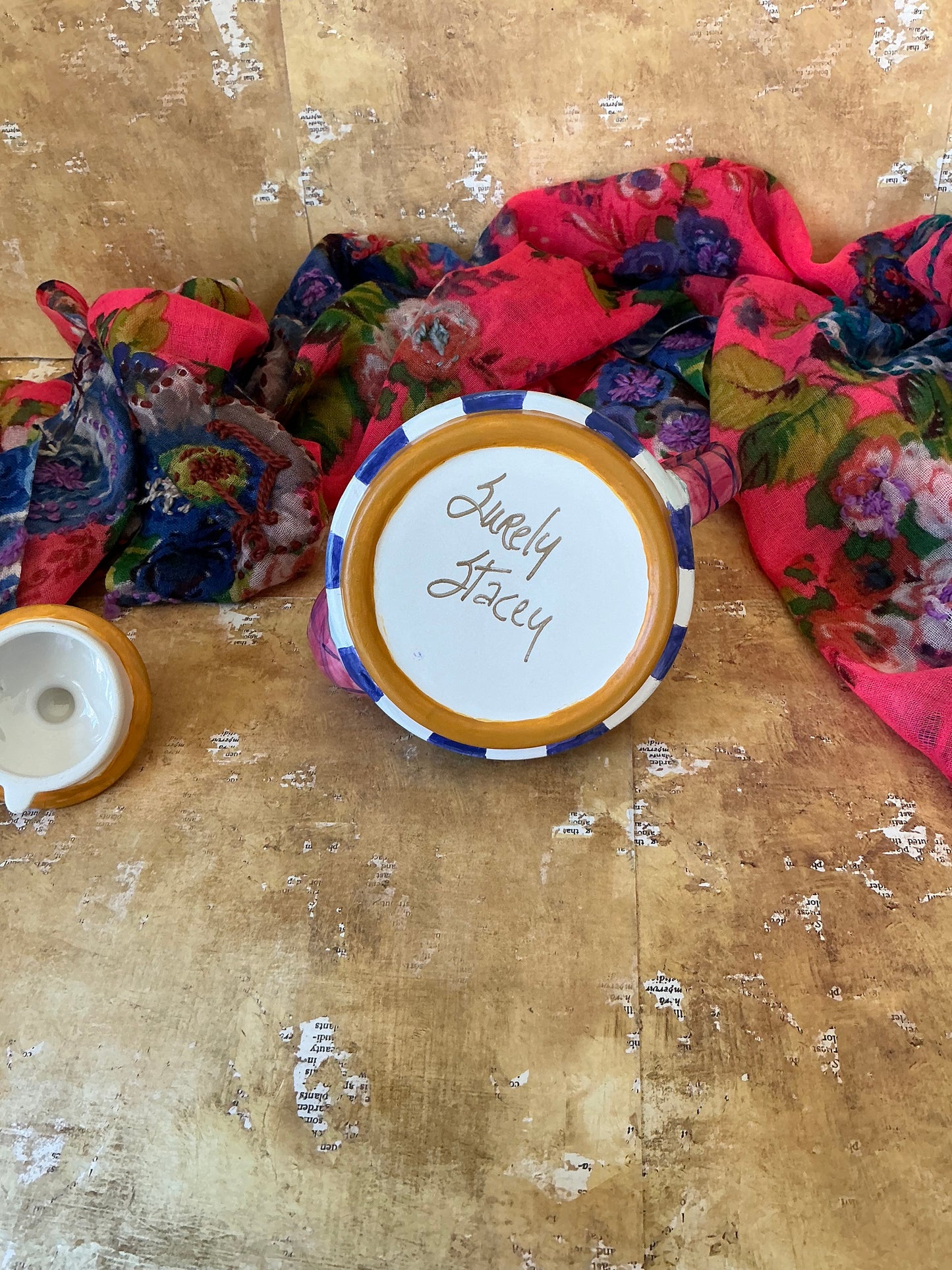 Checked and Charming Tea Pot