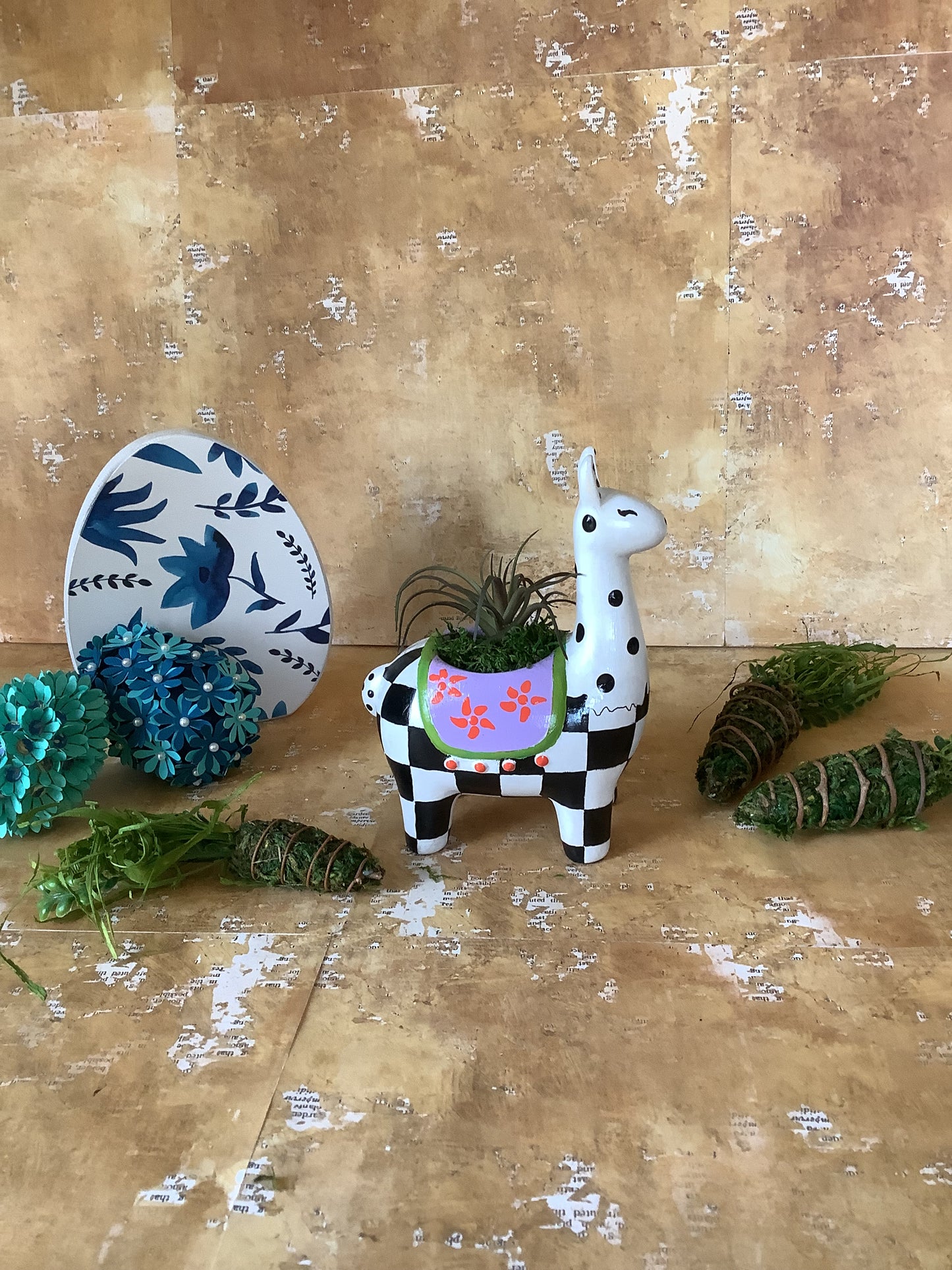 Llama Carry Your Faux Succulent