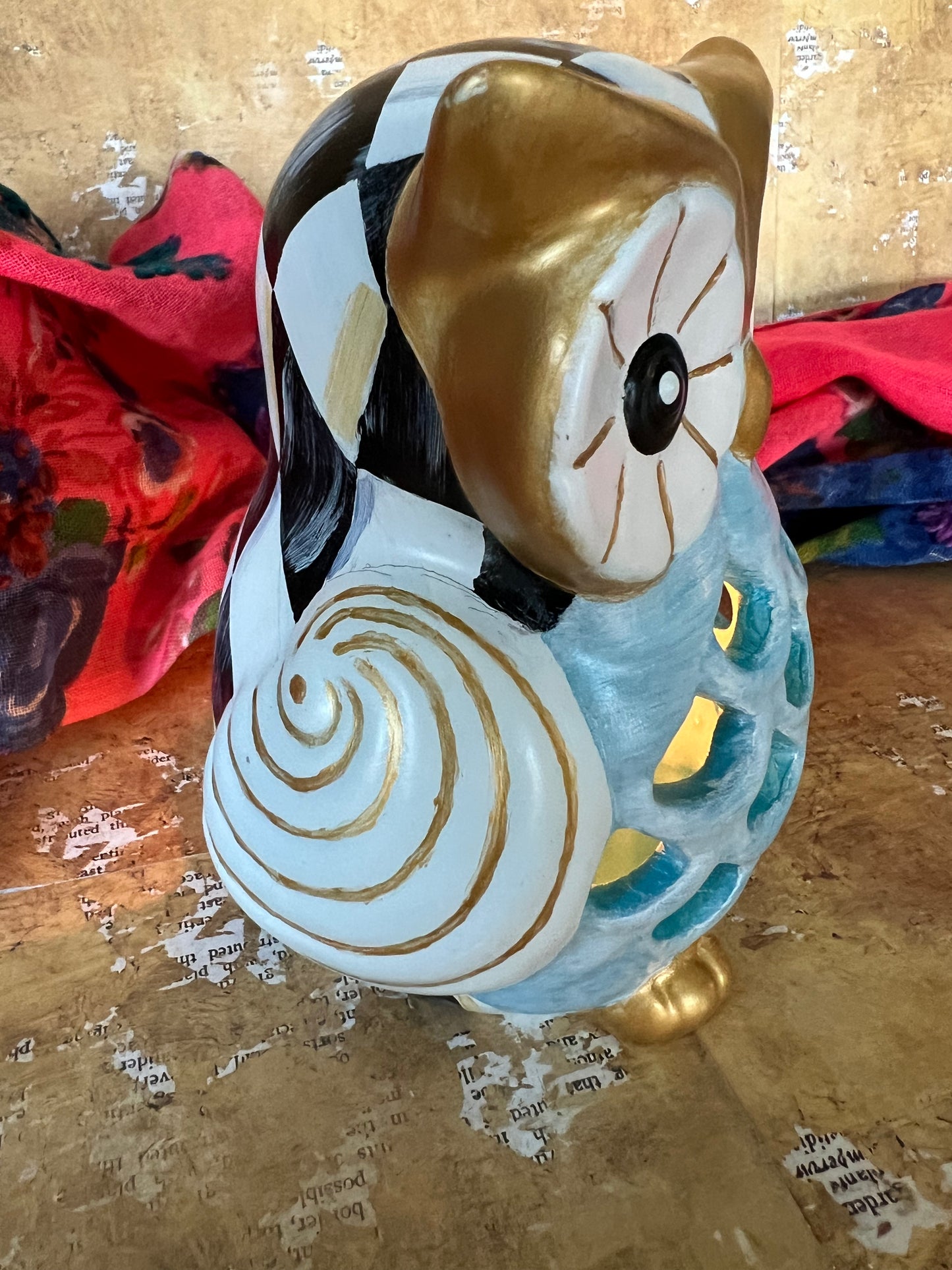 Glowing Ceramic Owl