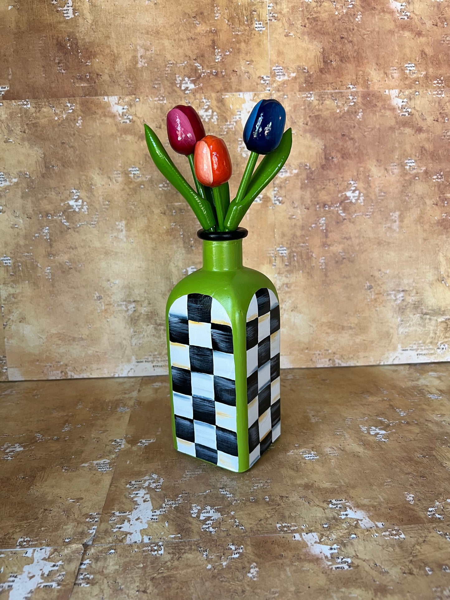 Citrus Green Accented Vase