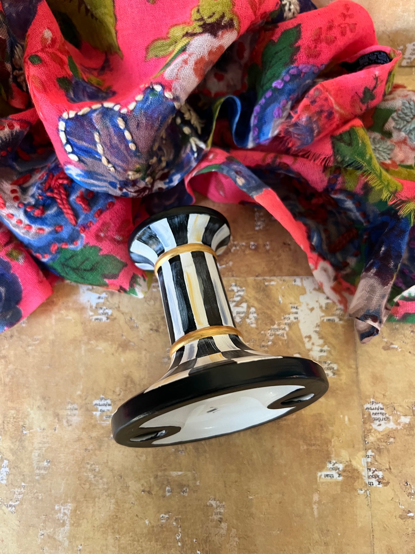 Checkered Taper Candle Holder