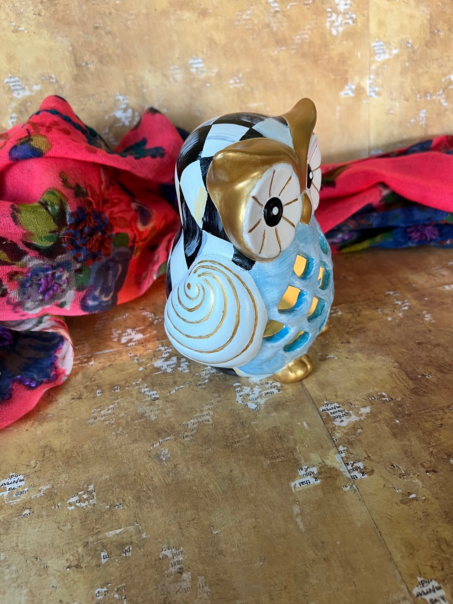Glowing Ceramic Owl