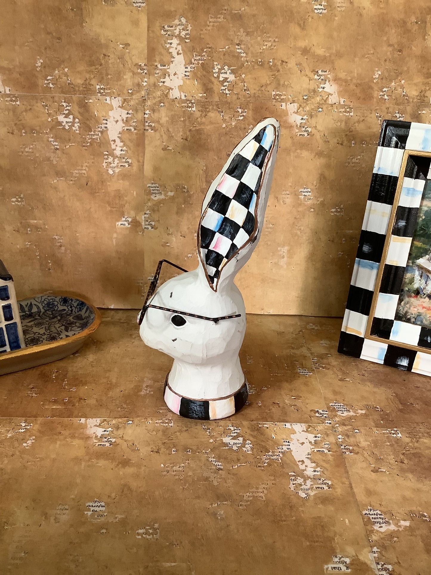 Rabbit Head with Glasses