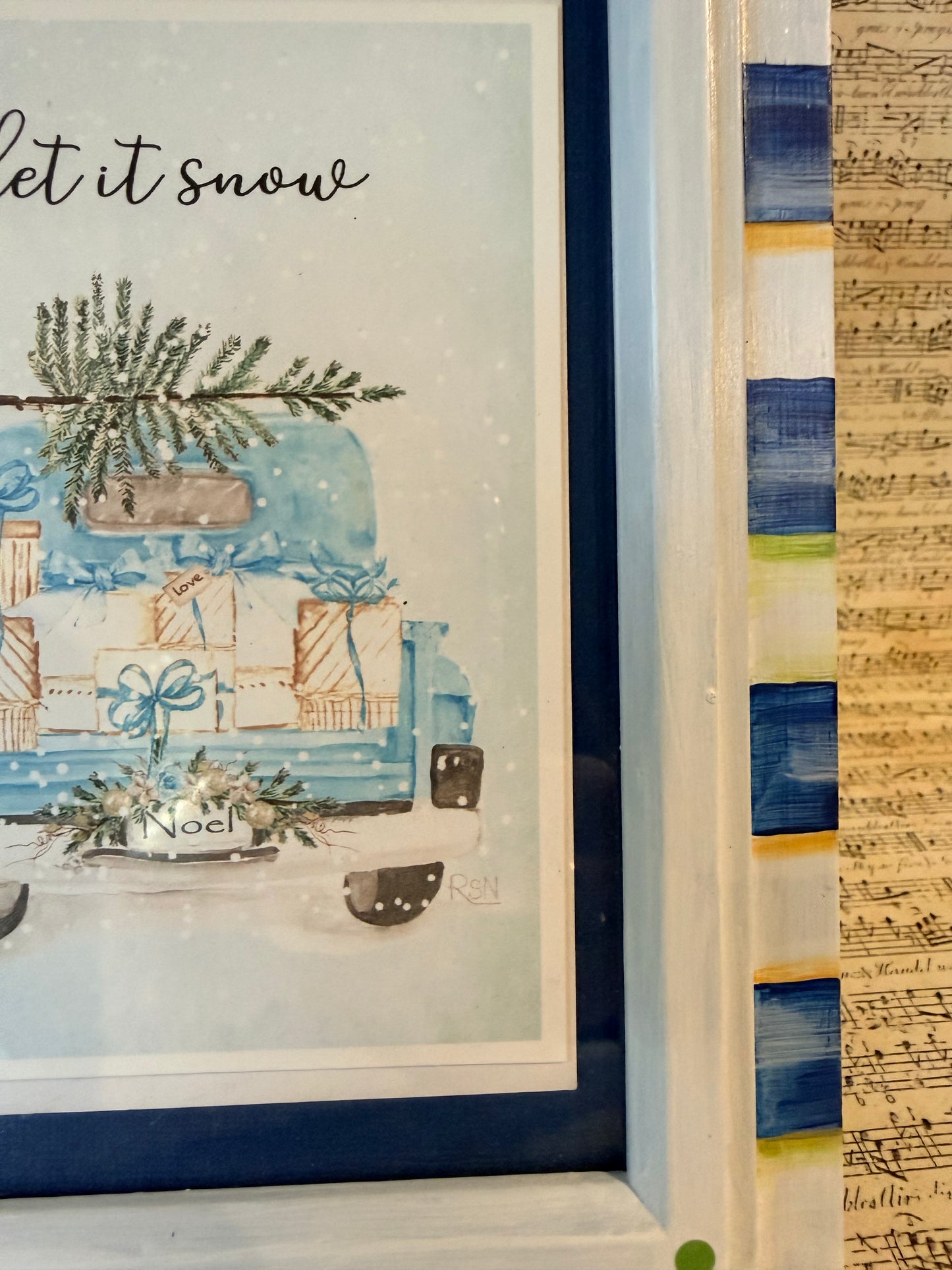 Blue and White Checkered Frame