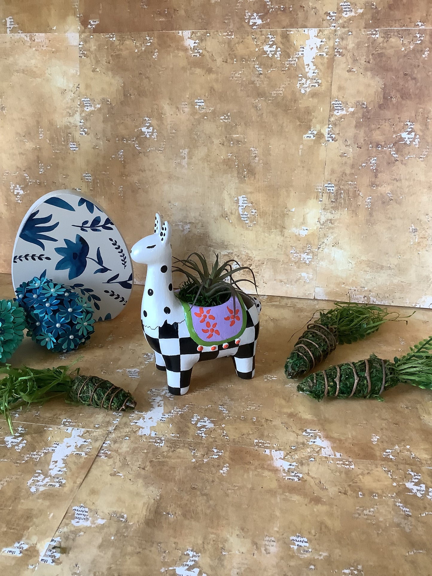 Llama Carry Your Faux Succulent