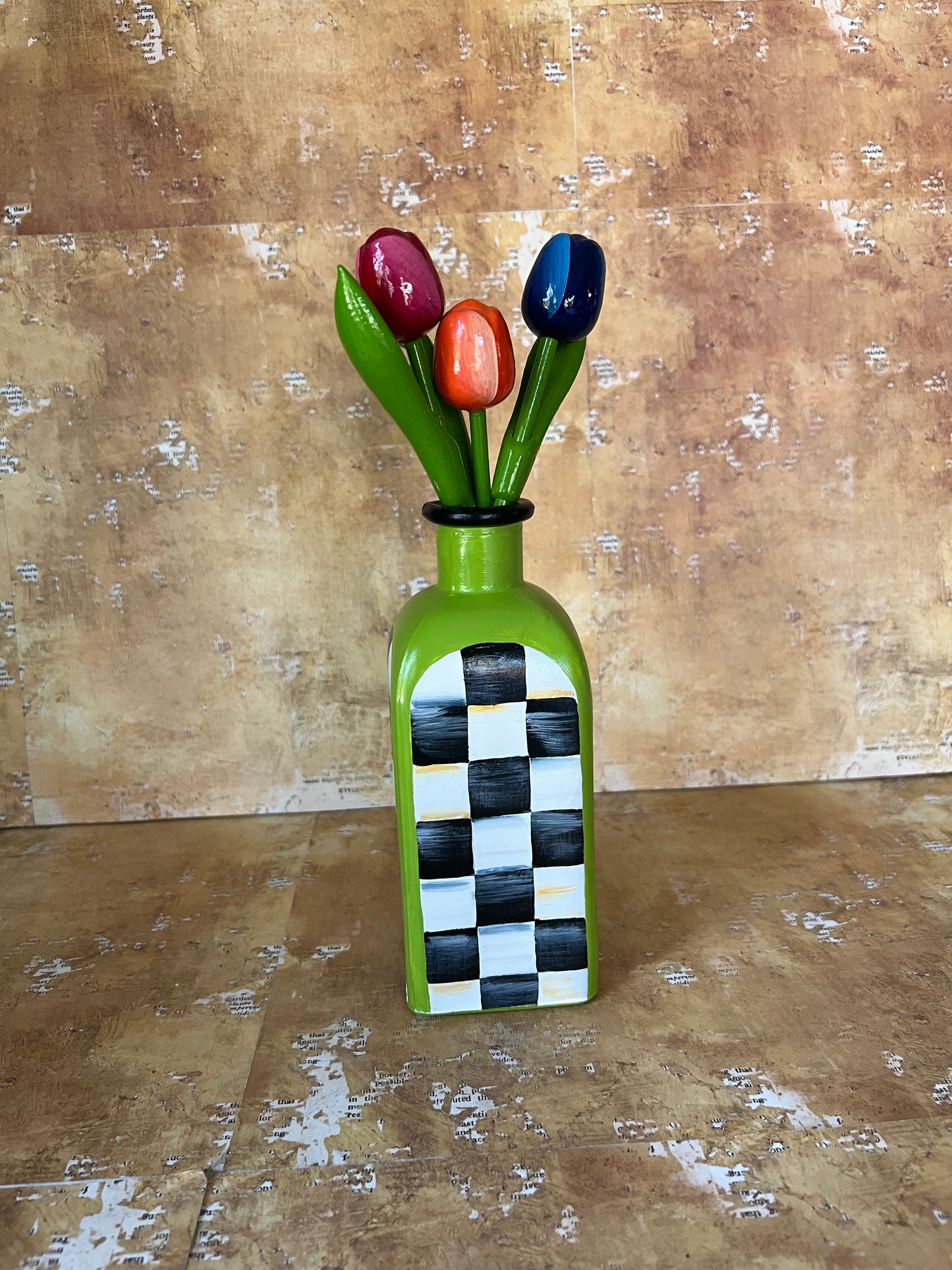 Citrus Green Accented Vase