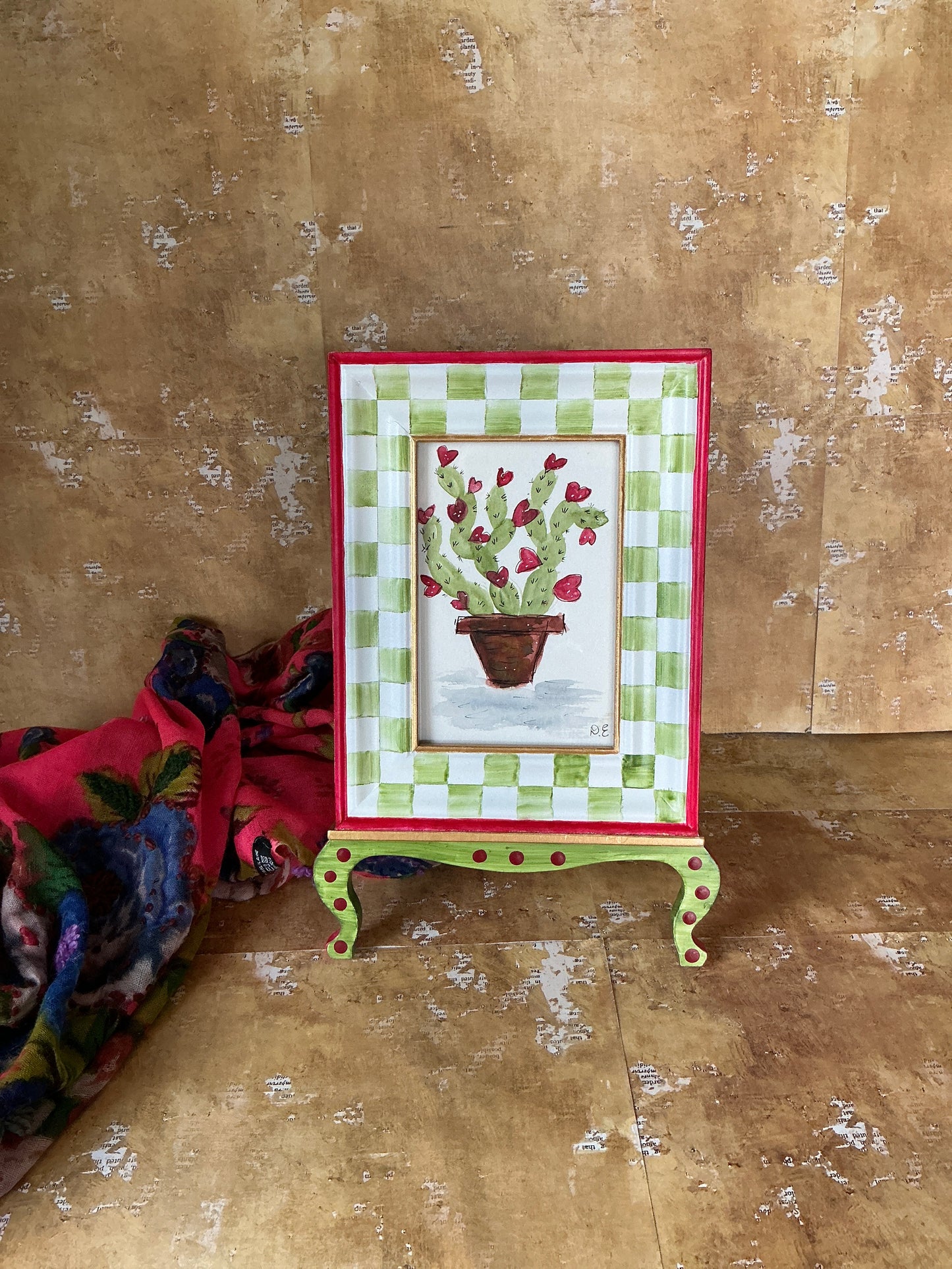 Cindy Lou Frame with Potted Heart Art