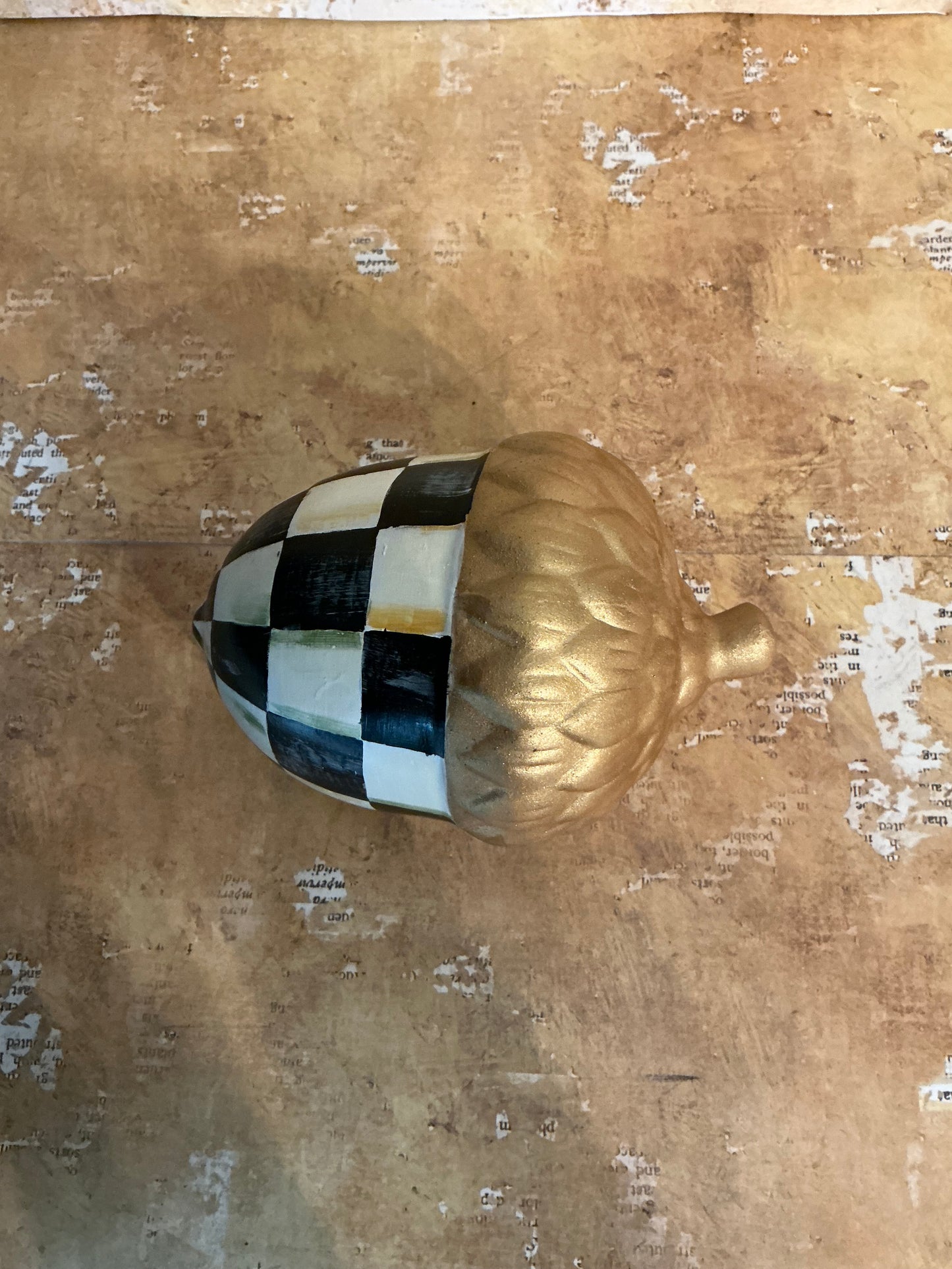 Hand Painted Checkered Acorn