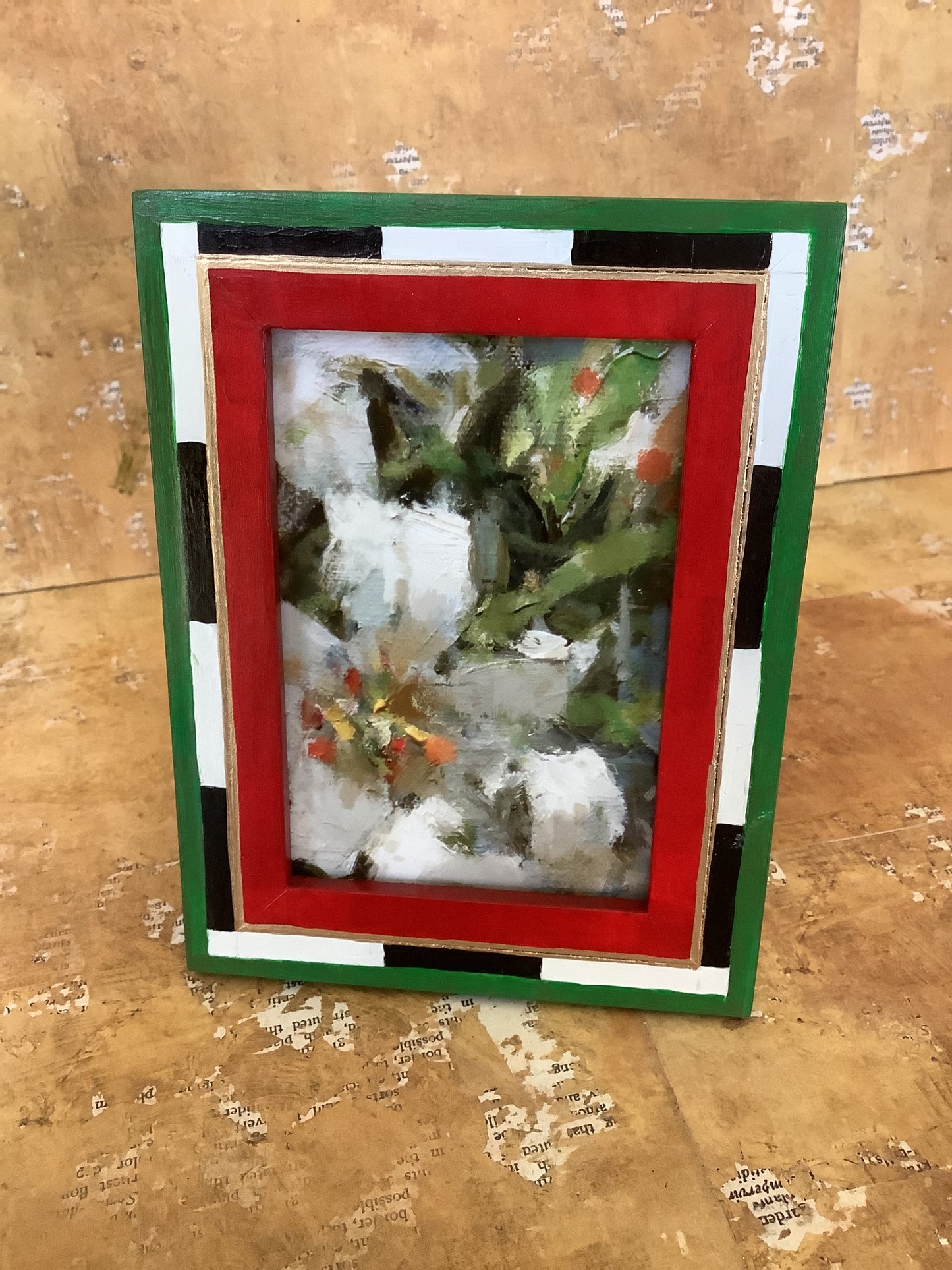 Frame with Red and Green Trim