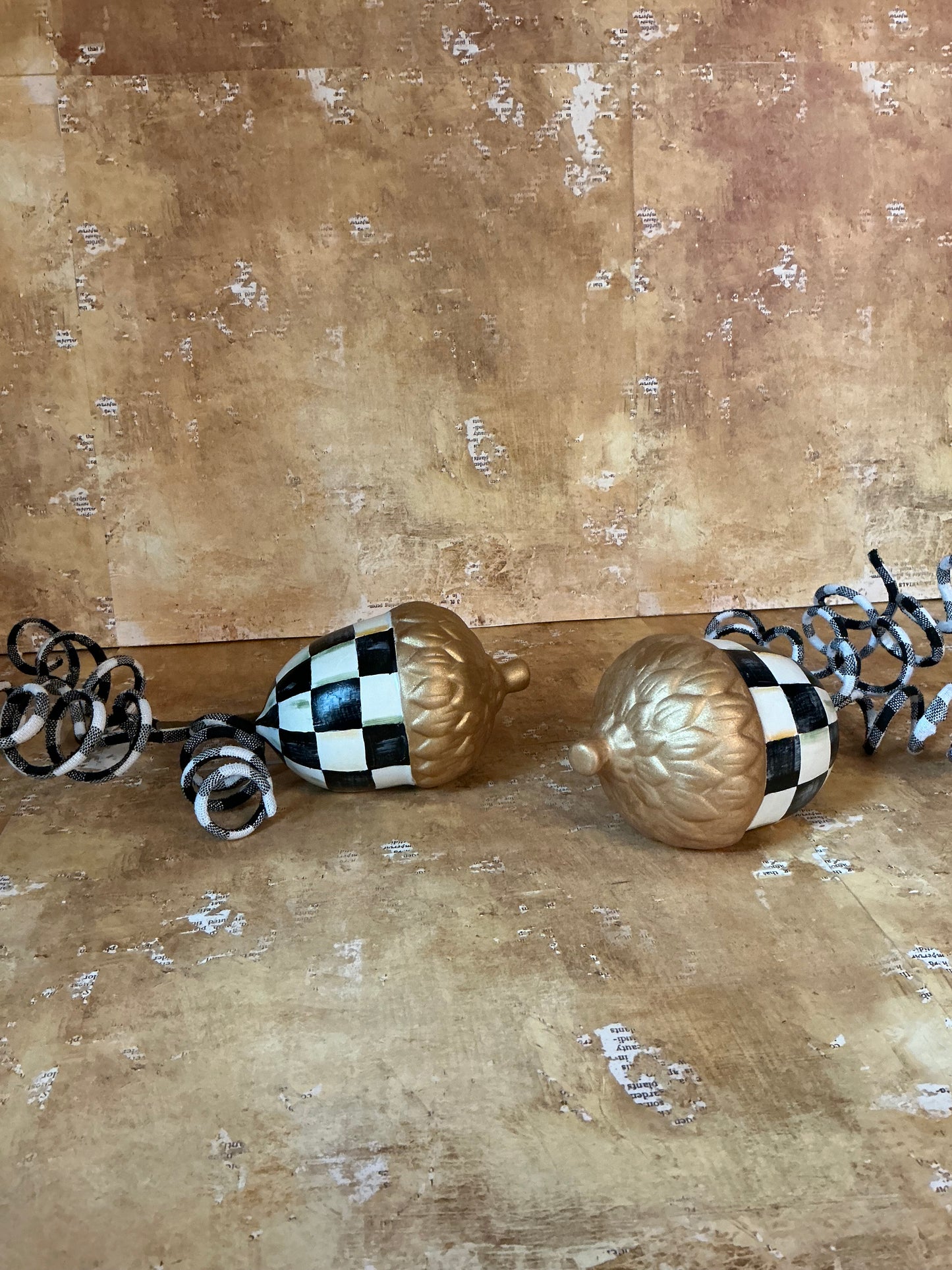 Hand Painted Checkered Acorn
