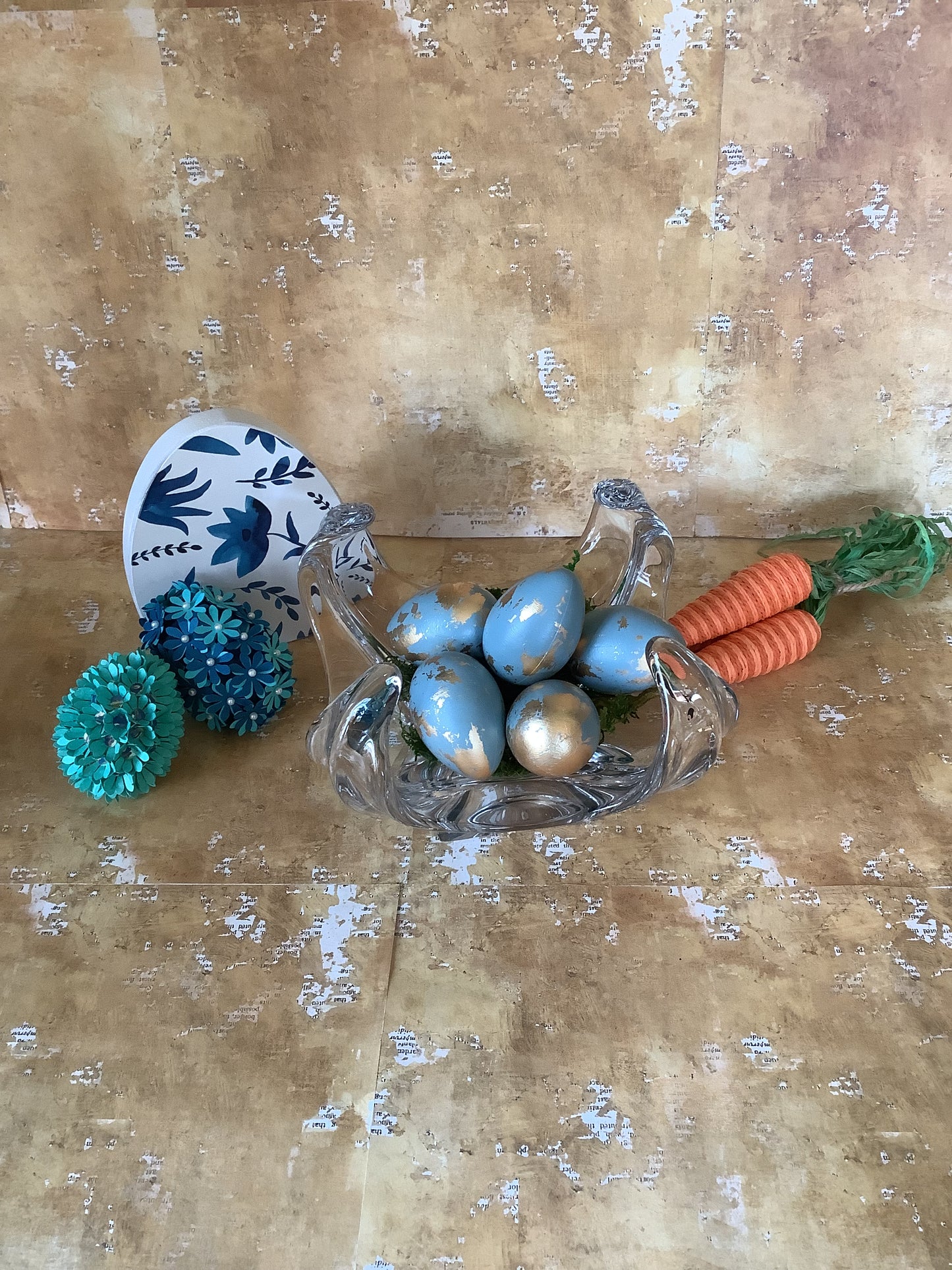 Hand Painted Eggs with Gold Leaf