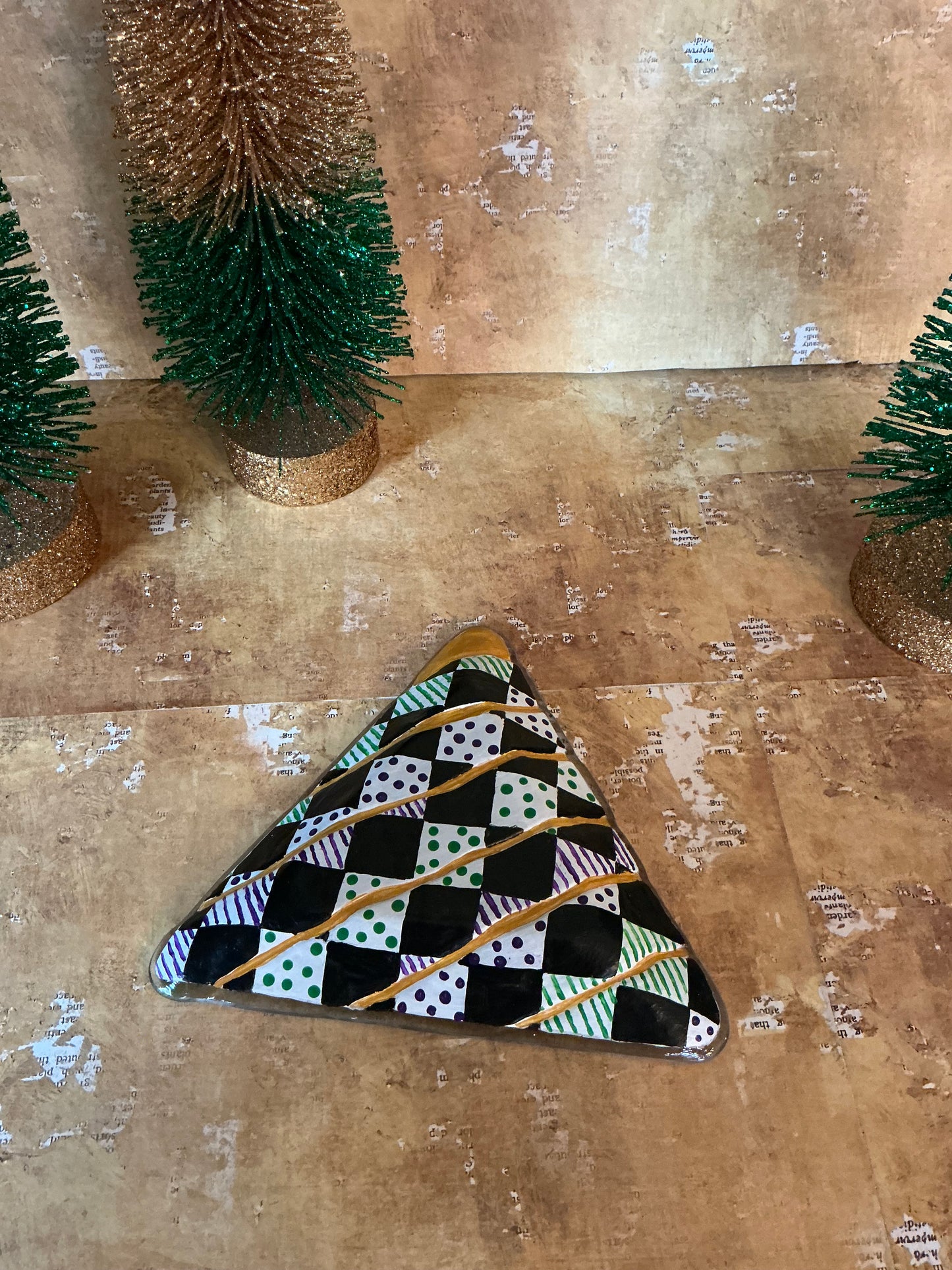 Hand Painted Glass Plaque/Dish