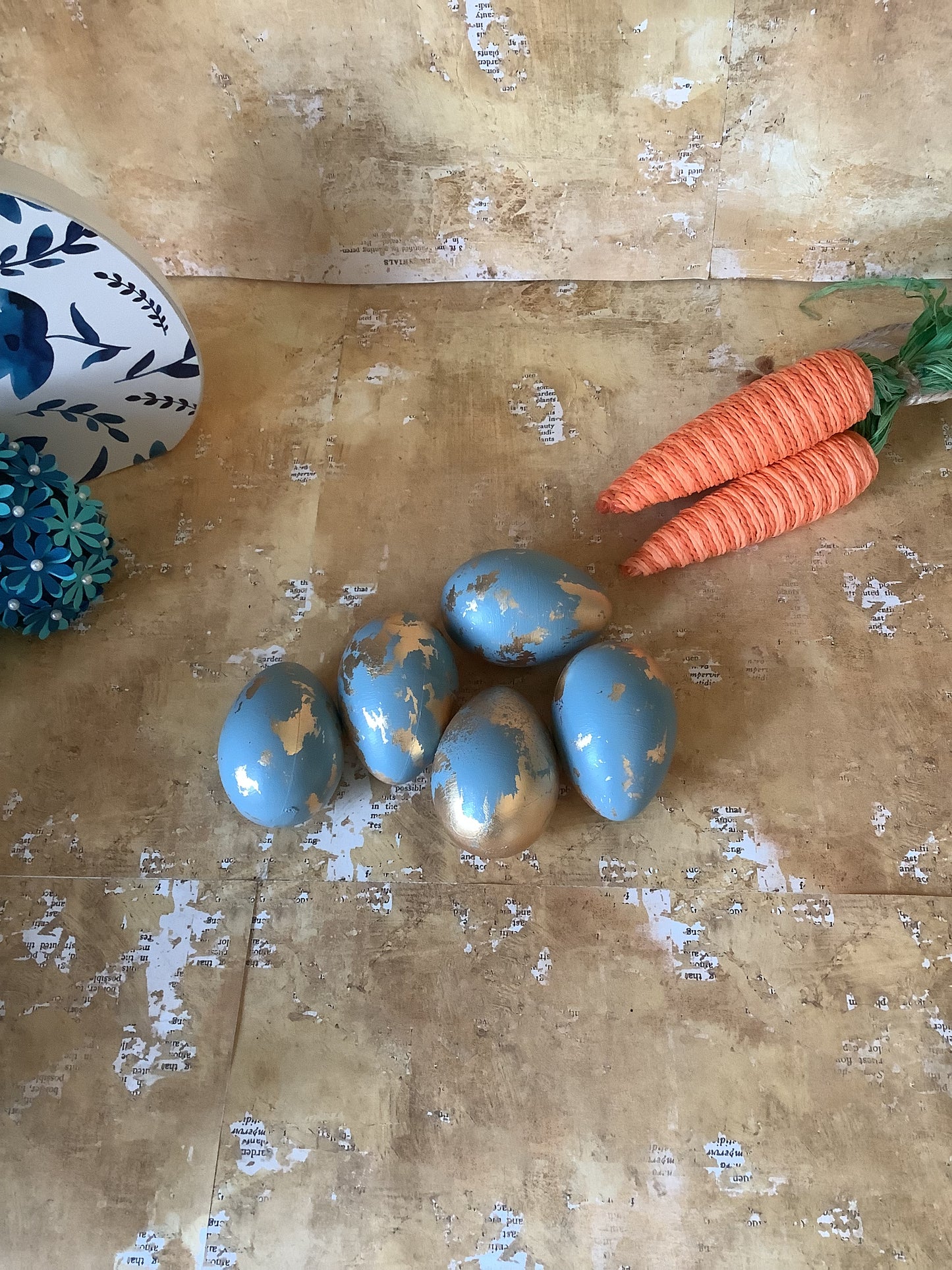 Hand Painted Eggs with Gold Leaf
