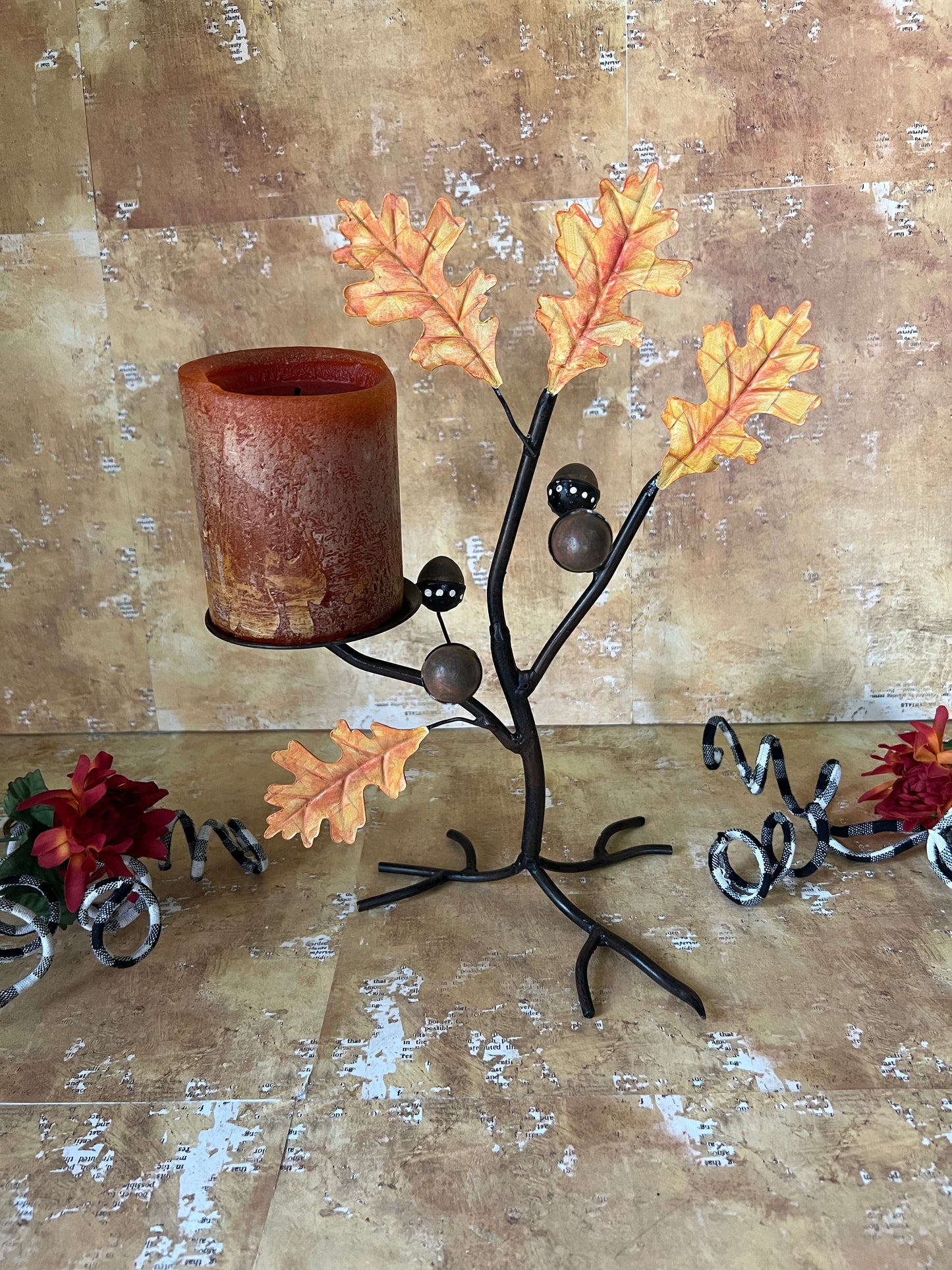 Leaf and Acorn Candleholder