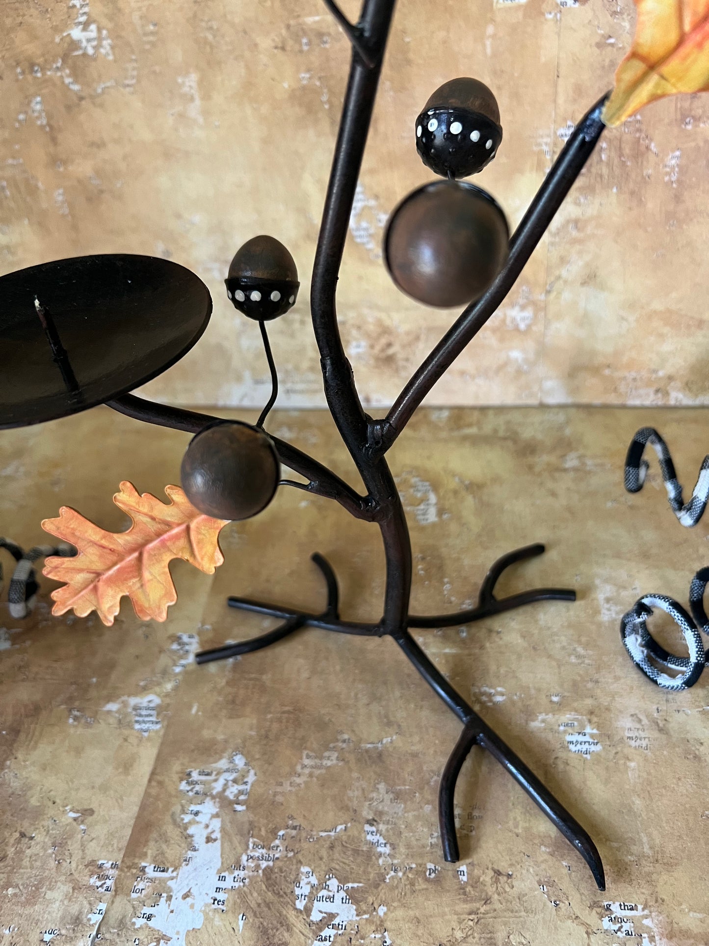 Leaf and Acorn Candleholder