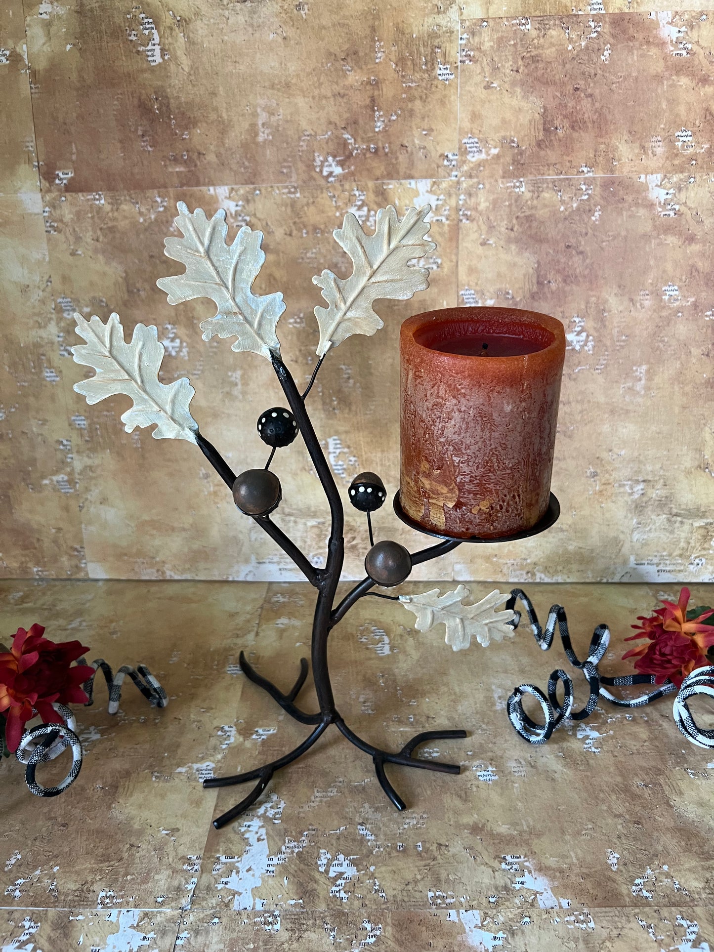 Leaf and Acorn Candleholder