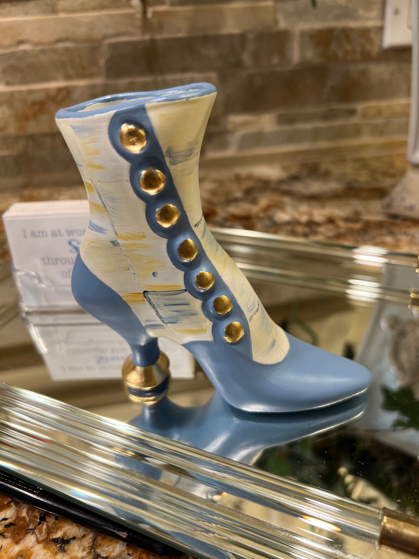 Whimsical Victorian Boot Vase/Figurine