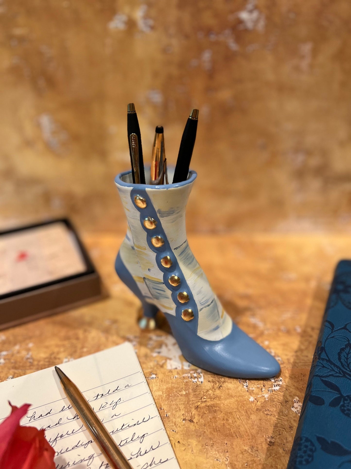 Whimsical Victorian Boot Vase/Figurine