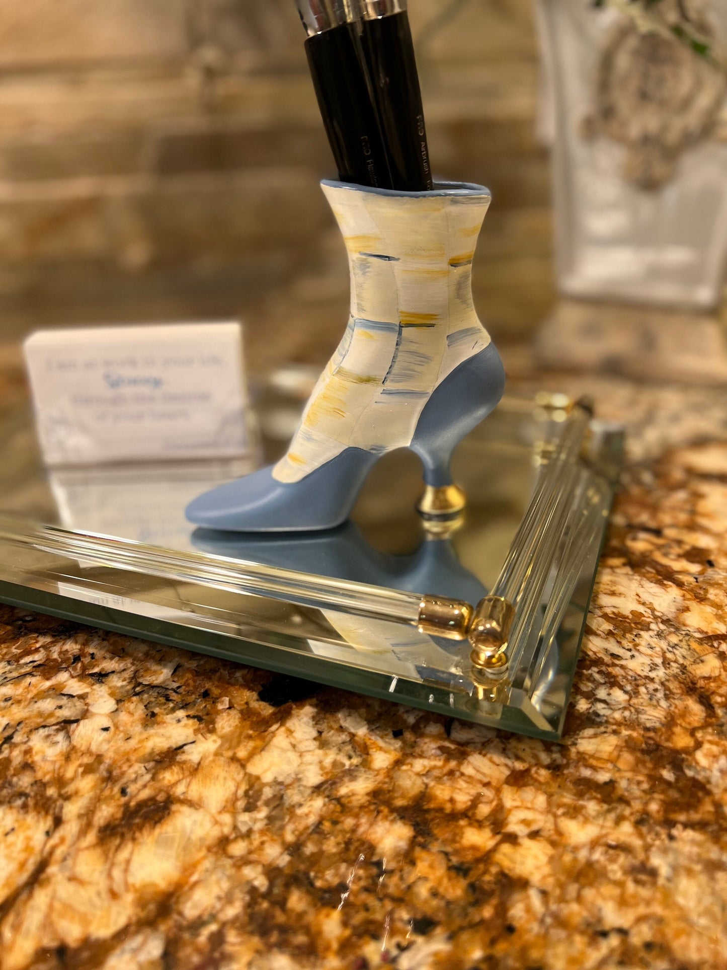 Whimsical Victorian Boot Vase/Figurine