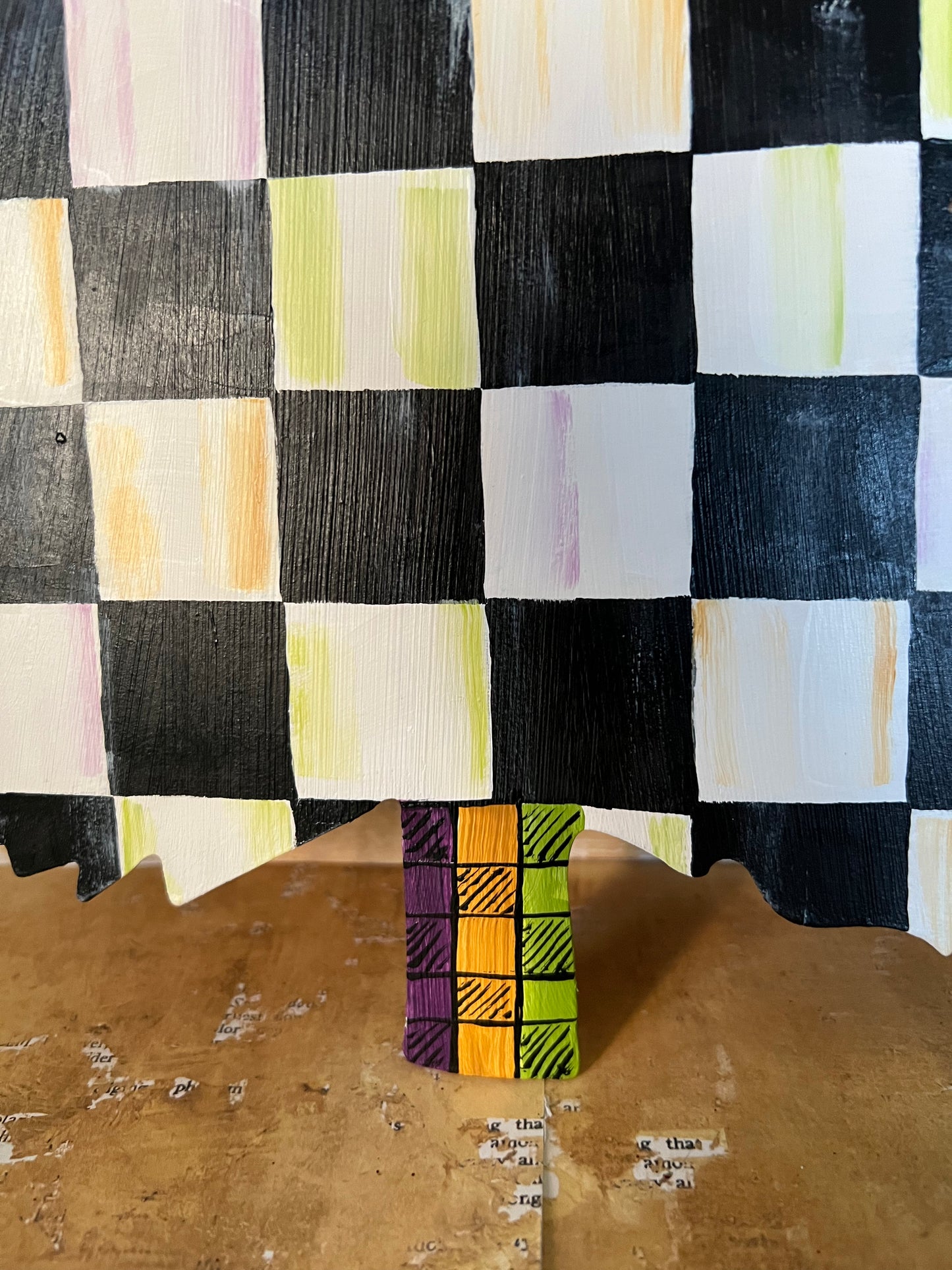 Checkered metal tree