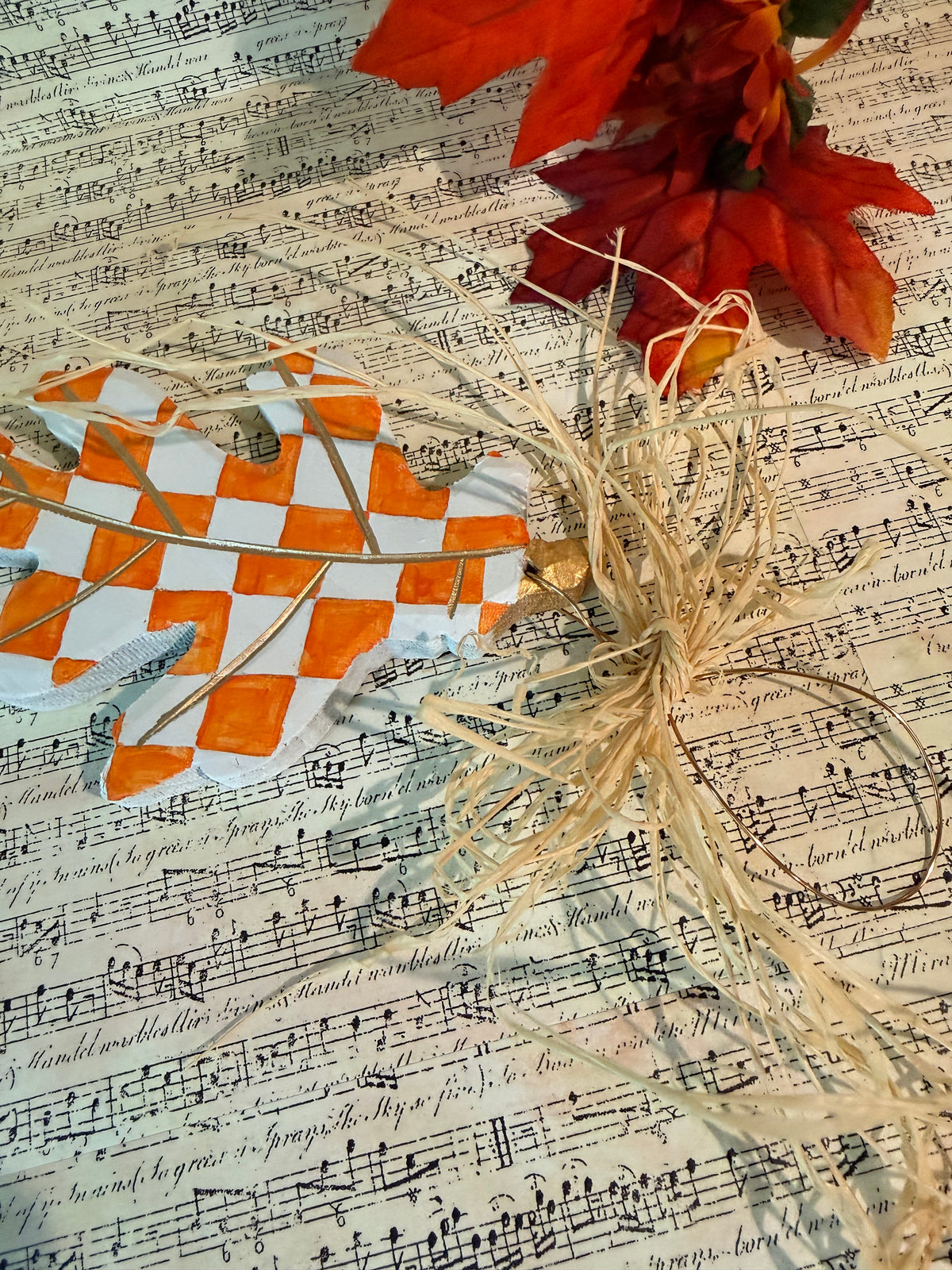 Hand Painted Wooden Leaf Garland