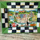Hand-Painted Checkered Wooden Picture Frame With Green Trim