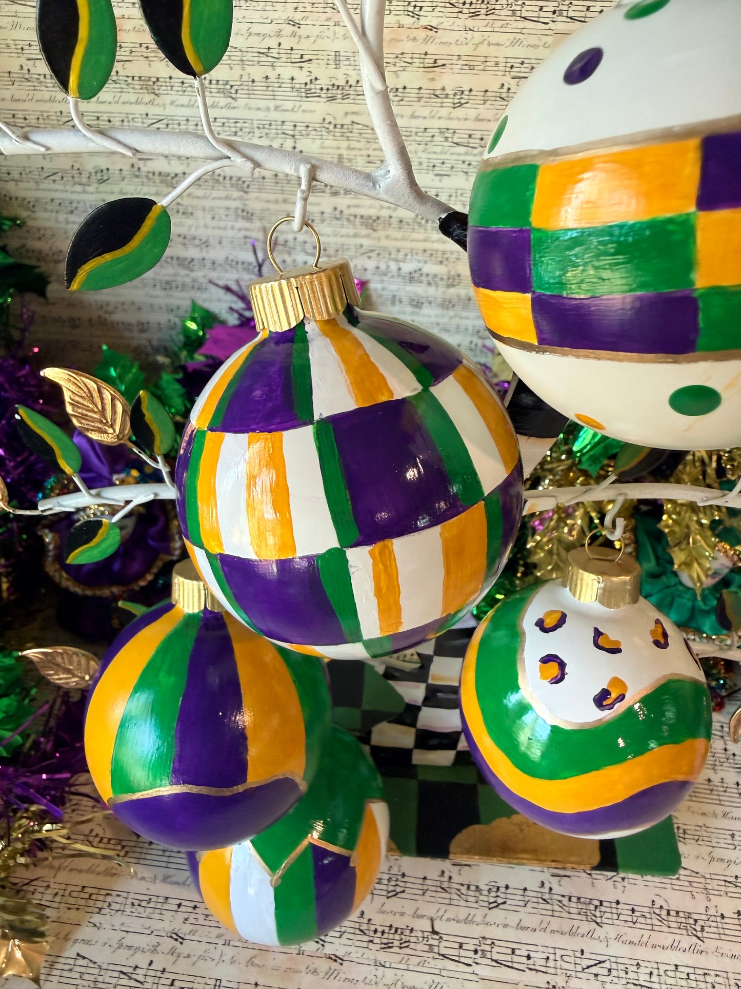 Mardi Gras Hand Painted Ornaments