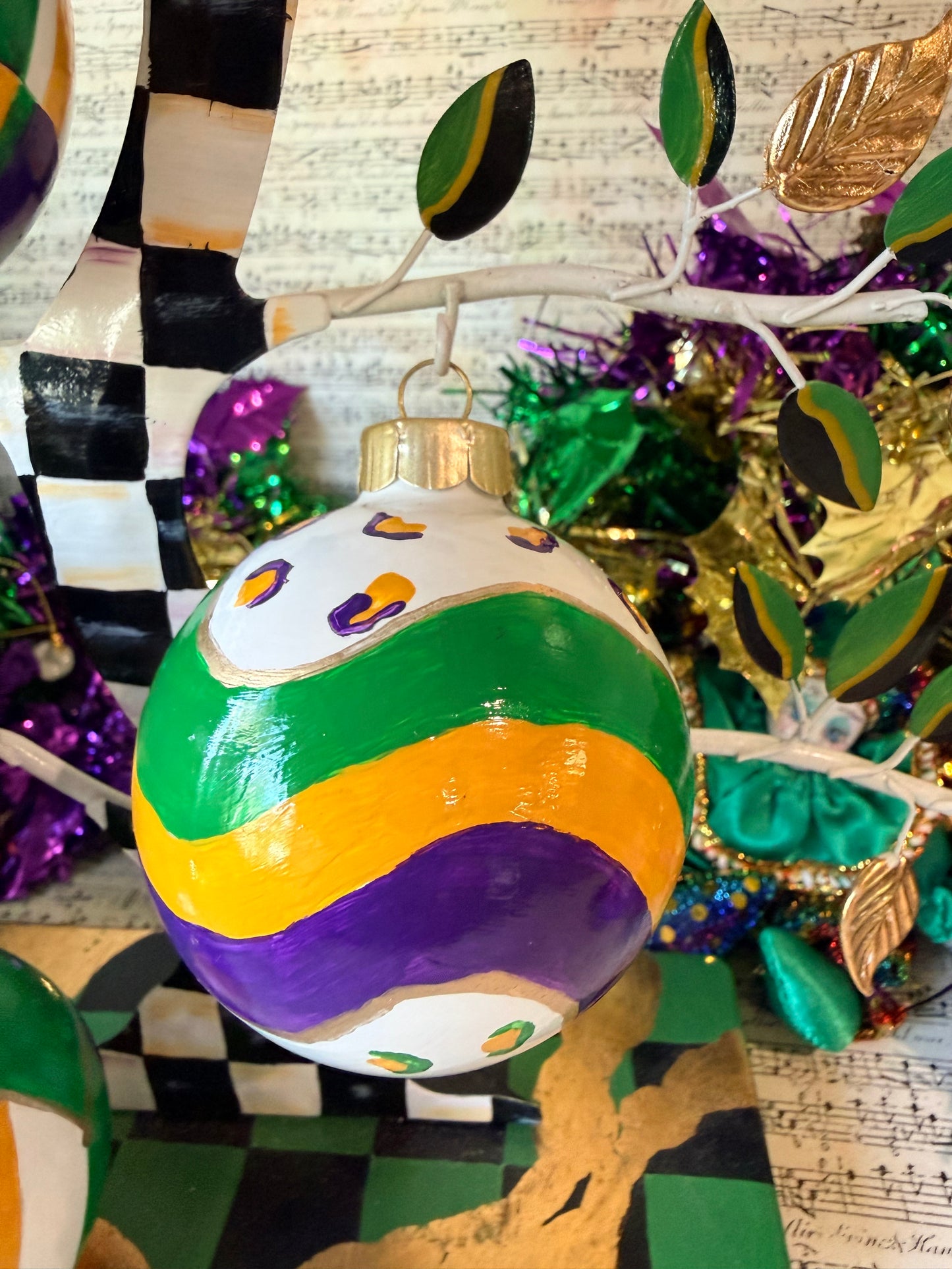 Mardi Gras Hand Painted Ornaments