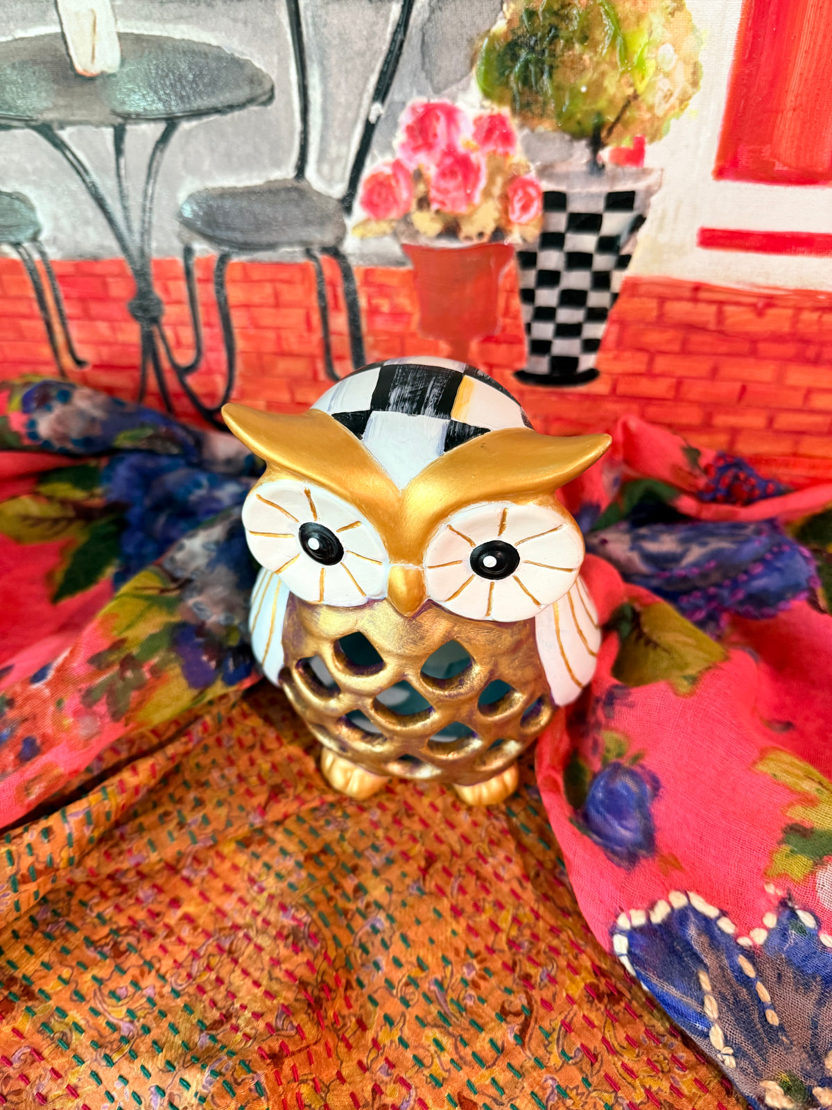 Glowing Ceramic Owl