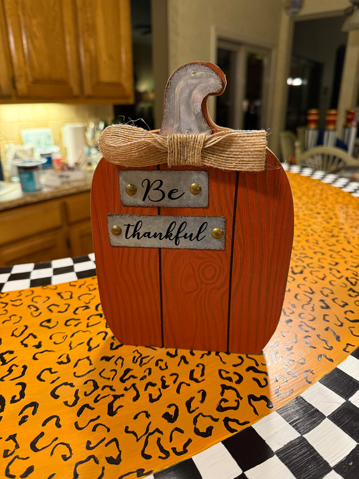Freestanding Wooden Pumpkin