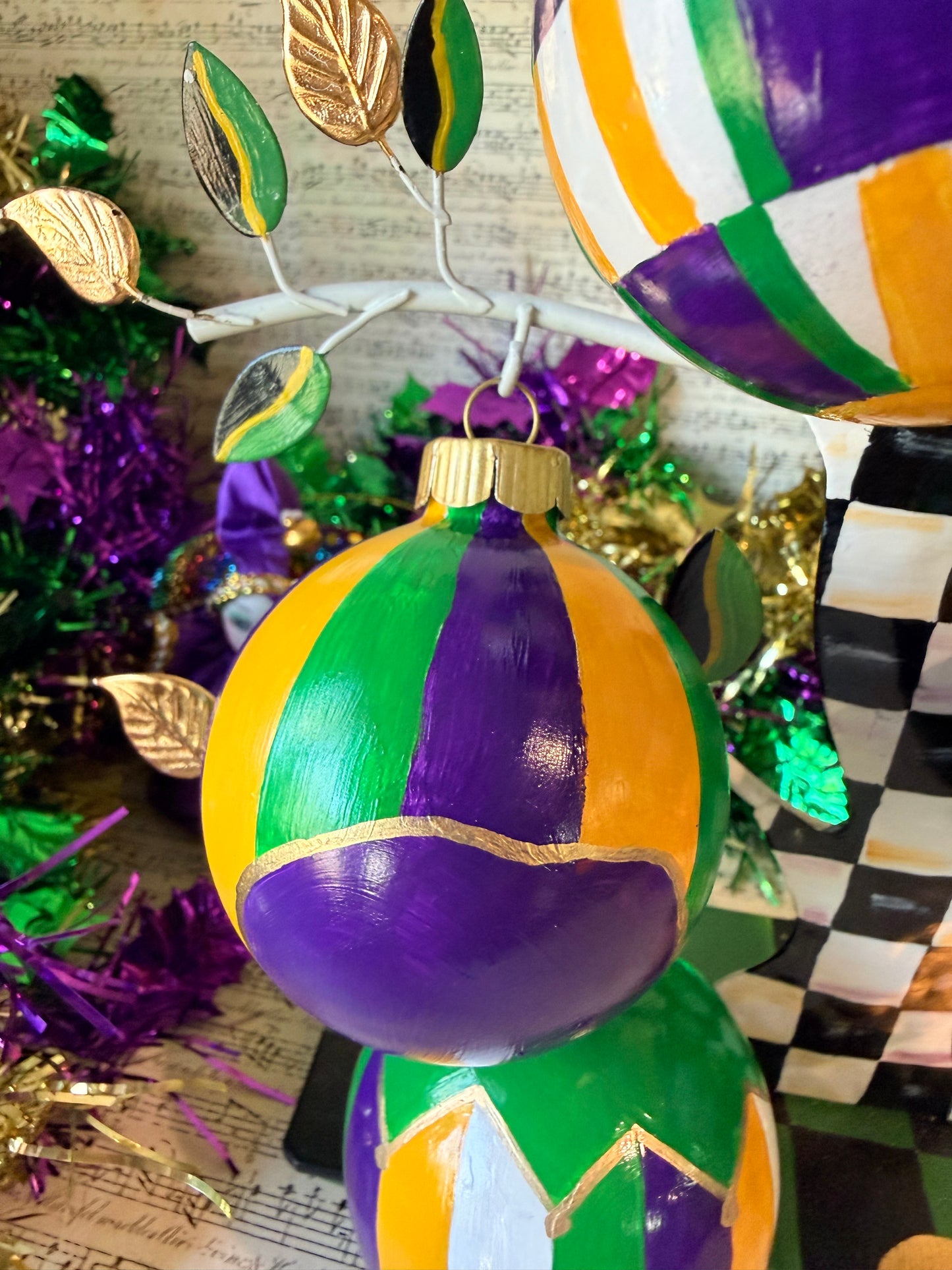 Mardi Gras Hand Painted Ornaments