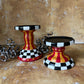 Checkered and Striped Candleholders