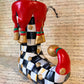 Checkered Elf Boot Vase