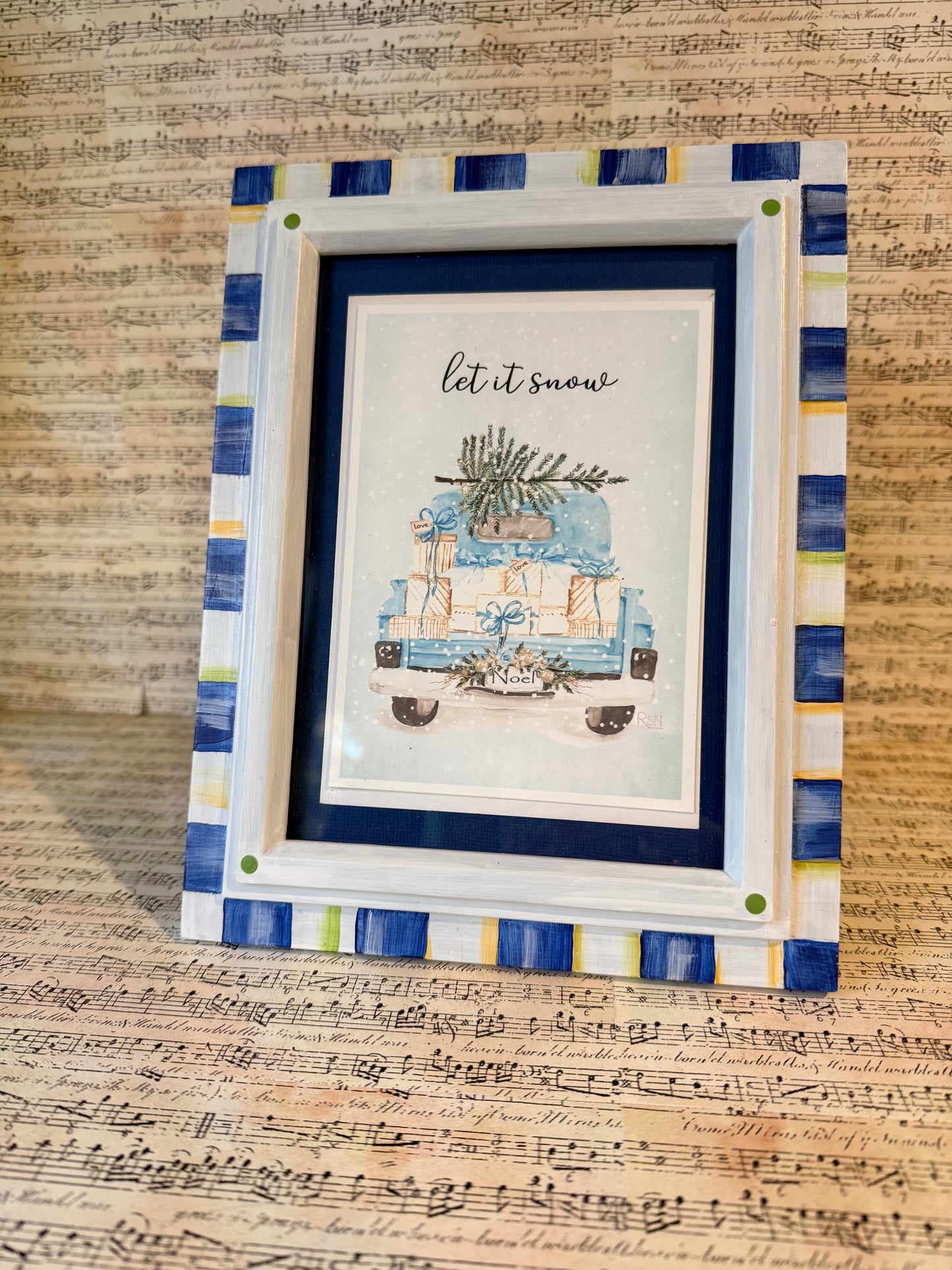 Blue and White Checkered Frame