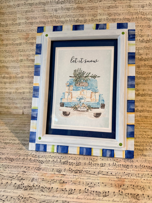 Blue and White Checkered Frame