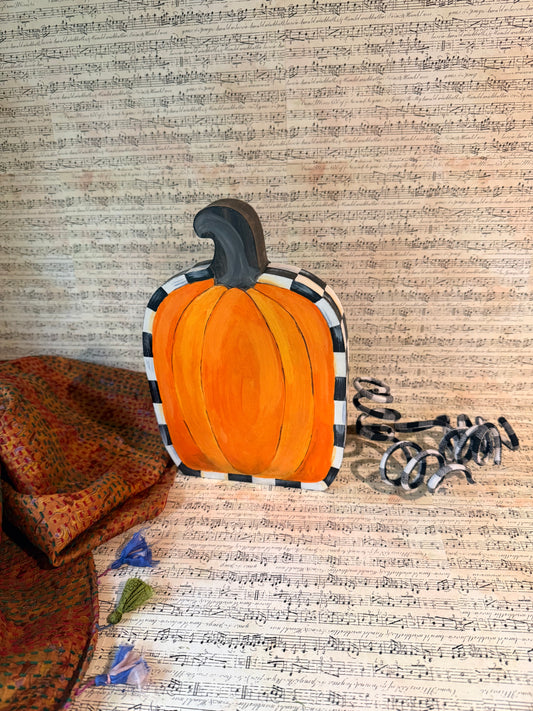 Freestanding Wooden Pumpkin