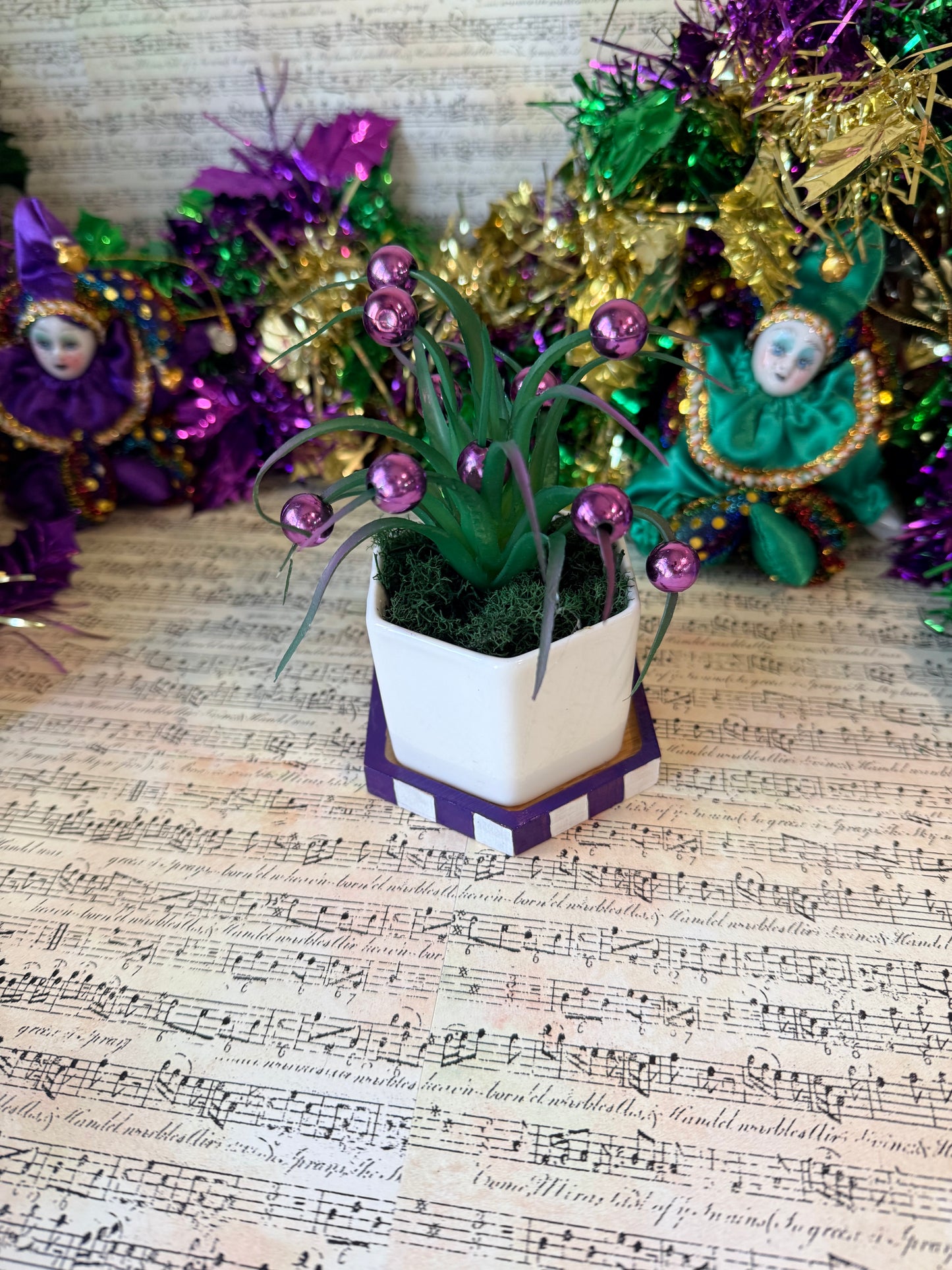 Mardi Gras Faux Succulents