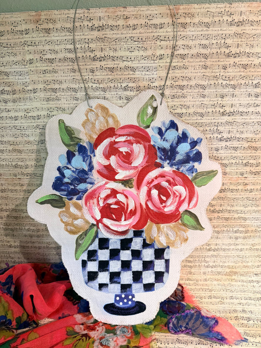 Hand Painted Burlap Door Hanger