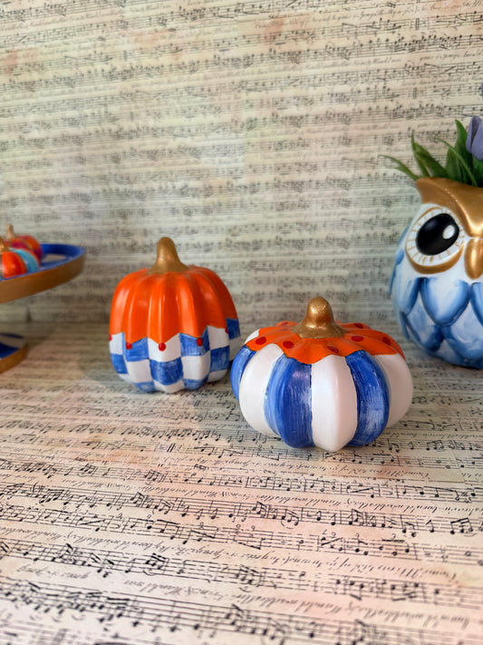 Pumpkins, Blue and White