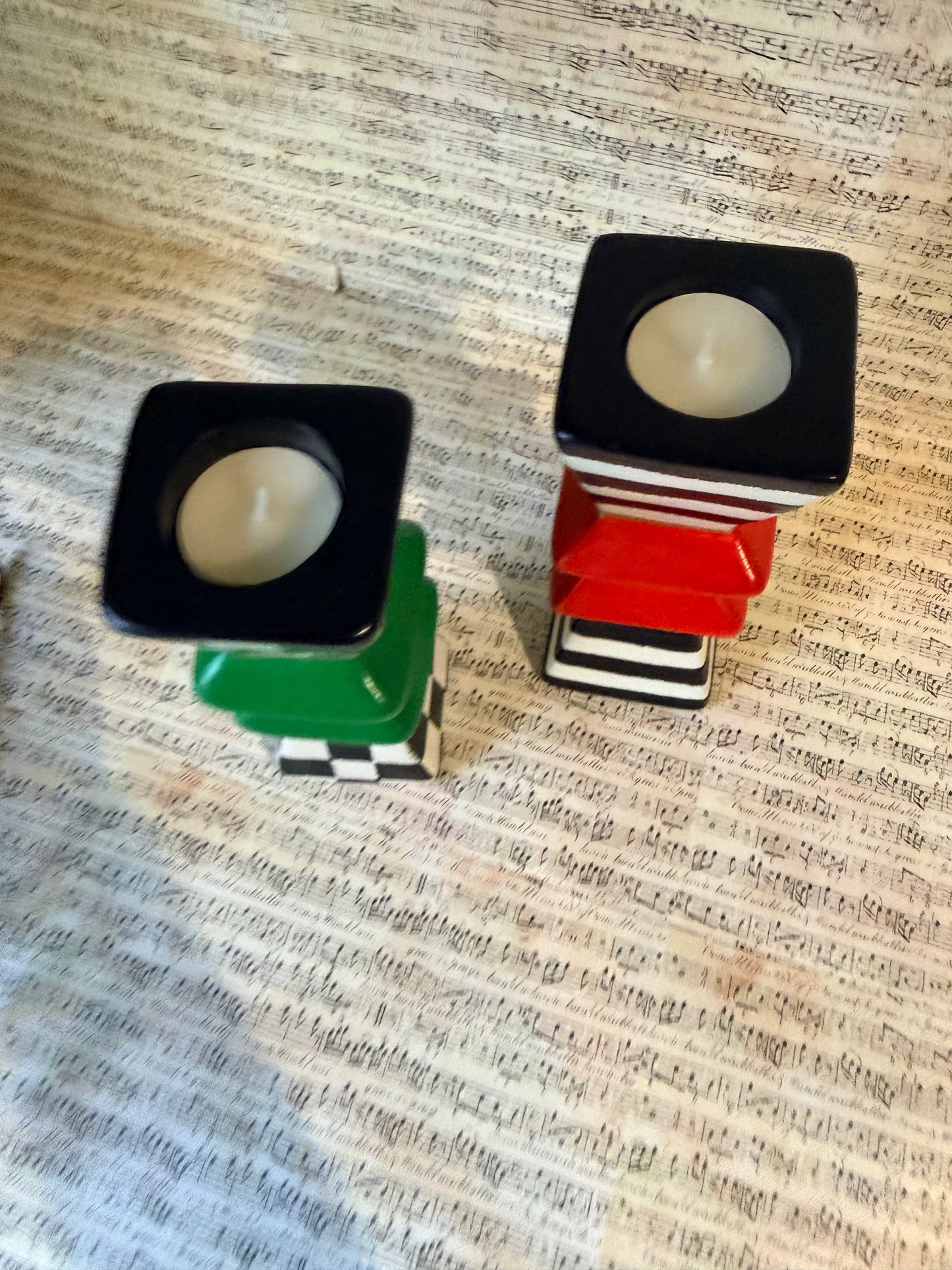 Checkered and Striped Holiday Tealight Holders