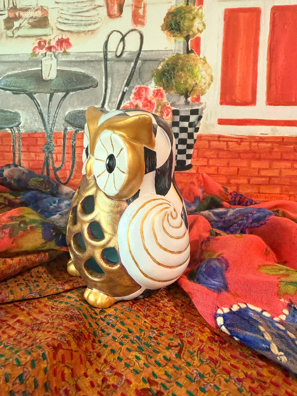 Glowing Ceramic Owl