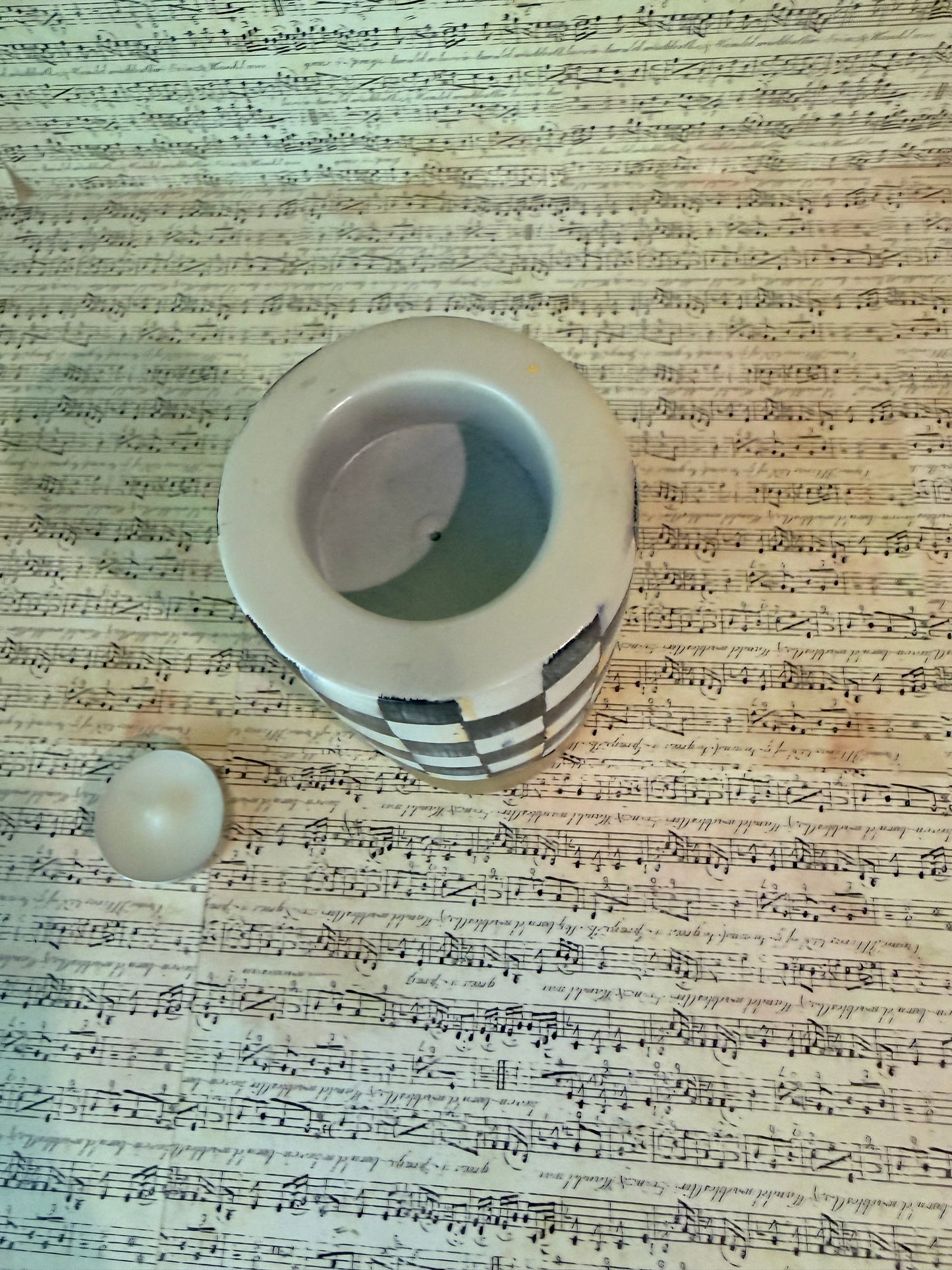 Checkered Marble Tea Light Candle Holder