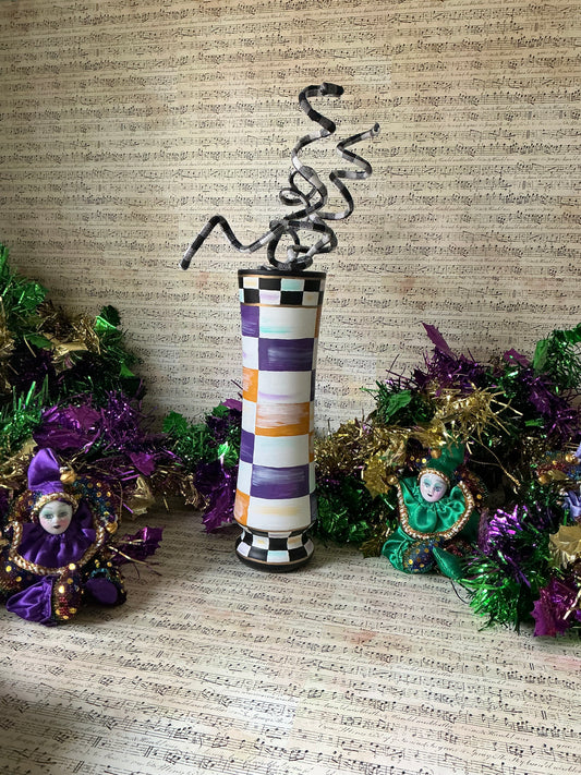 Purple and Gold checkered vase