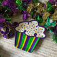 Mardi Gras Cupcake Dish