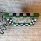 Hand-Painted Checkered Wooden Picture Frame With Green Trim