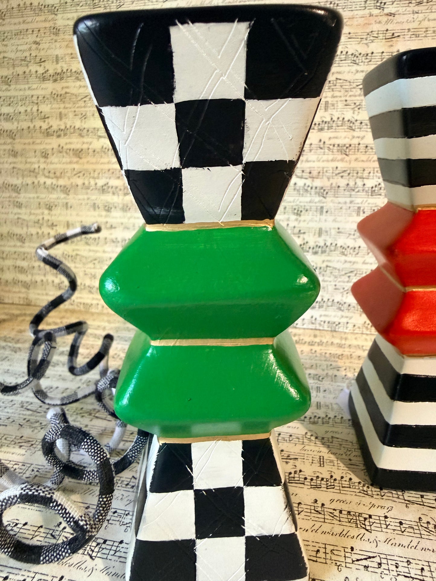 Checkered and Striped Holiday Tealight Holders
